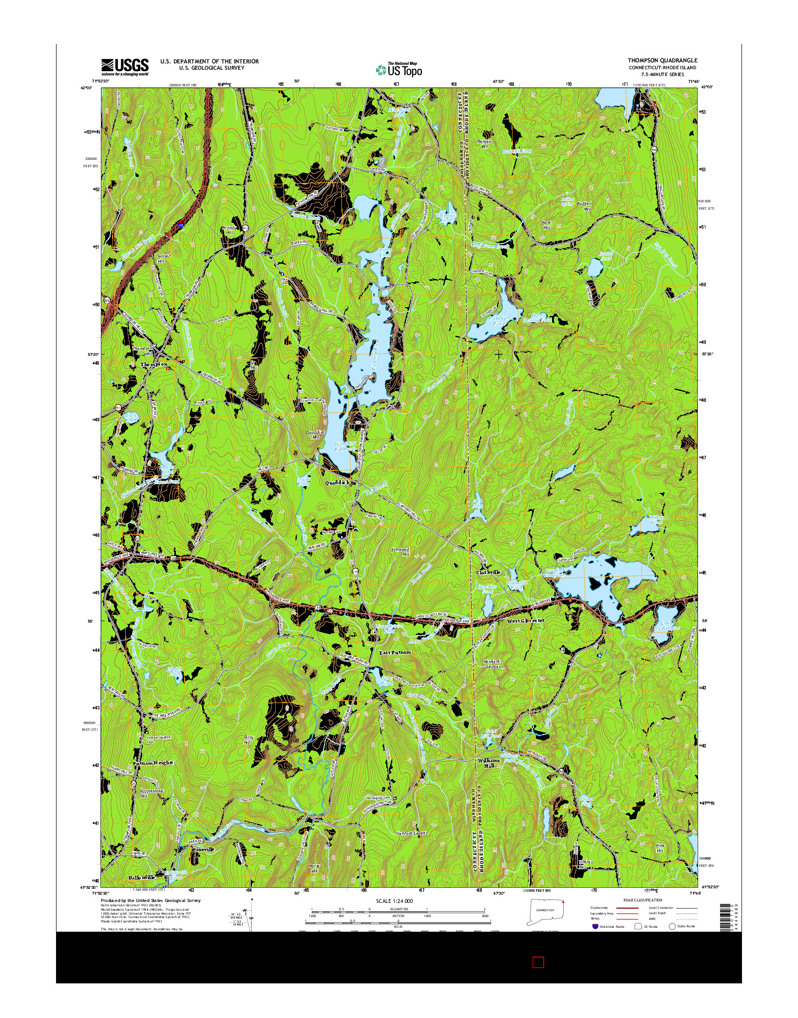 USGS US TOPO 7.5-MINUTE MAP FOR THOMPSON, CT-RI 2015
