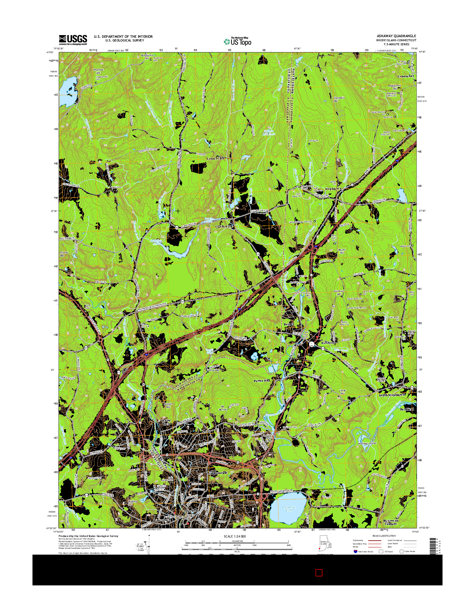 USGS US TOPO 7.5-MINUTE MAP FOR ASHAWAY, RI-CT 2015