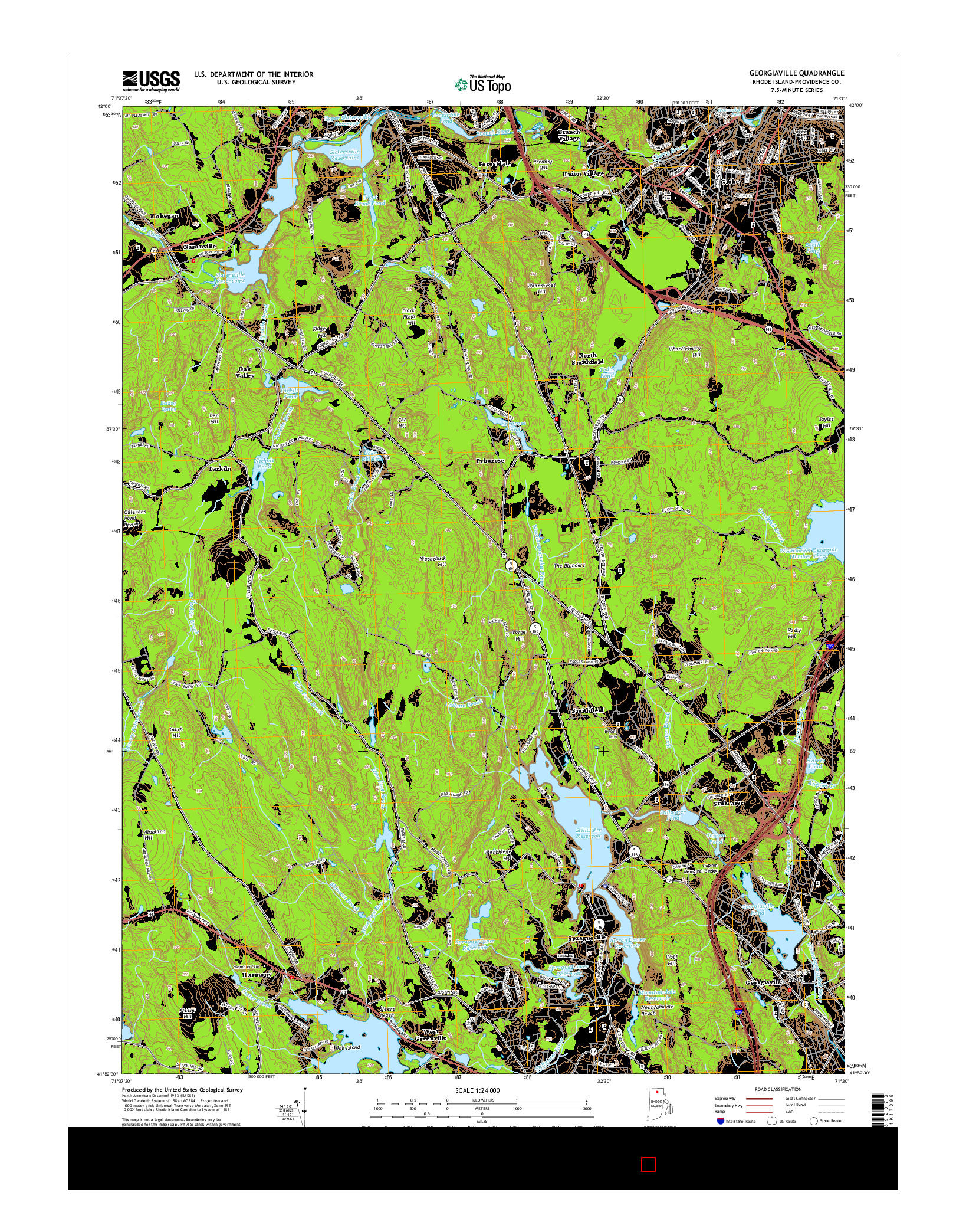 USGS US TOPO 7.5-MINUTE MAP FOR GEORGIAVILLE, RI 2015