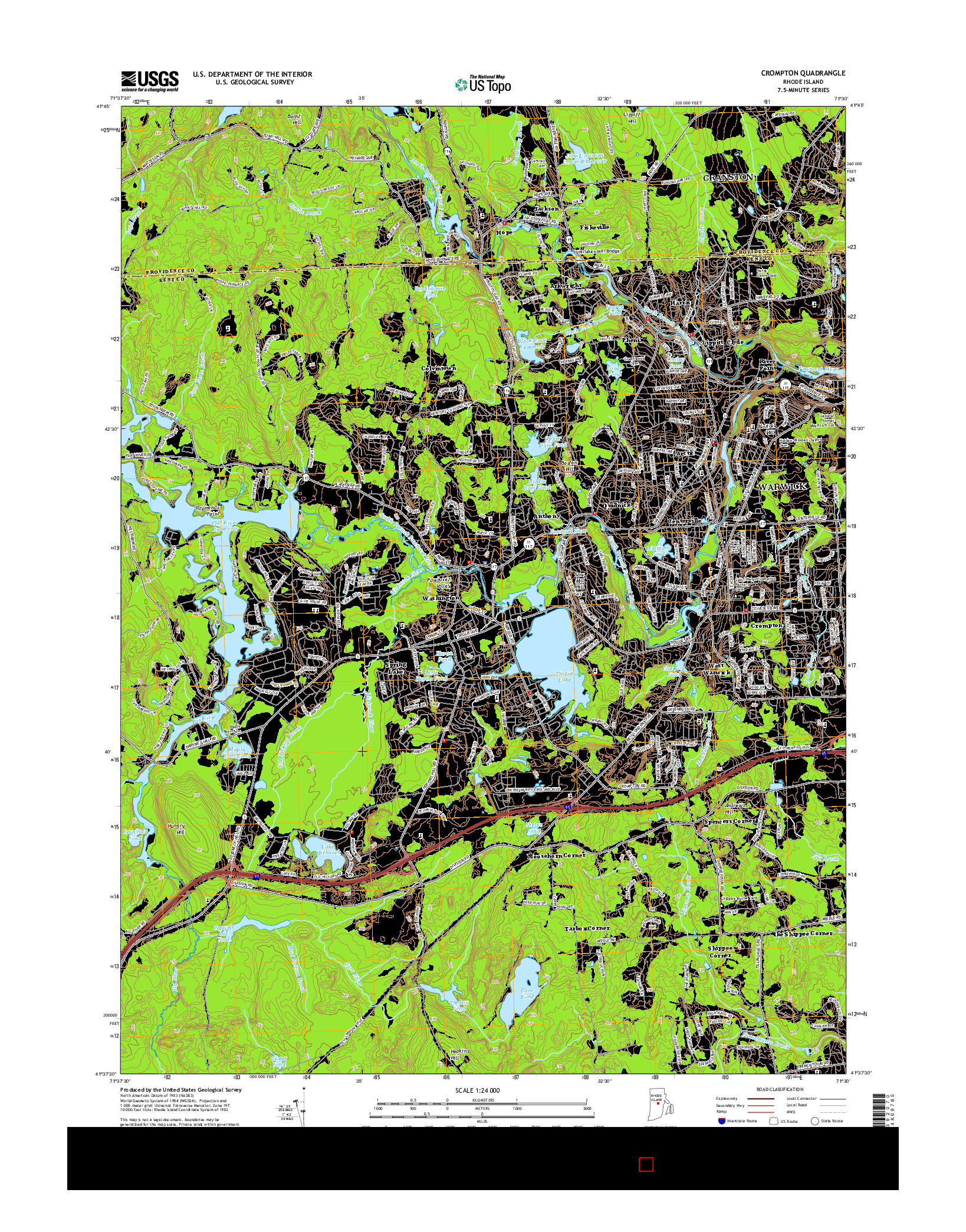 USGS US TOPO 7.5-MINUTE MAP FOR CROMPTON, RI 2015