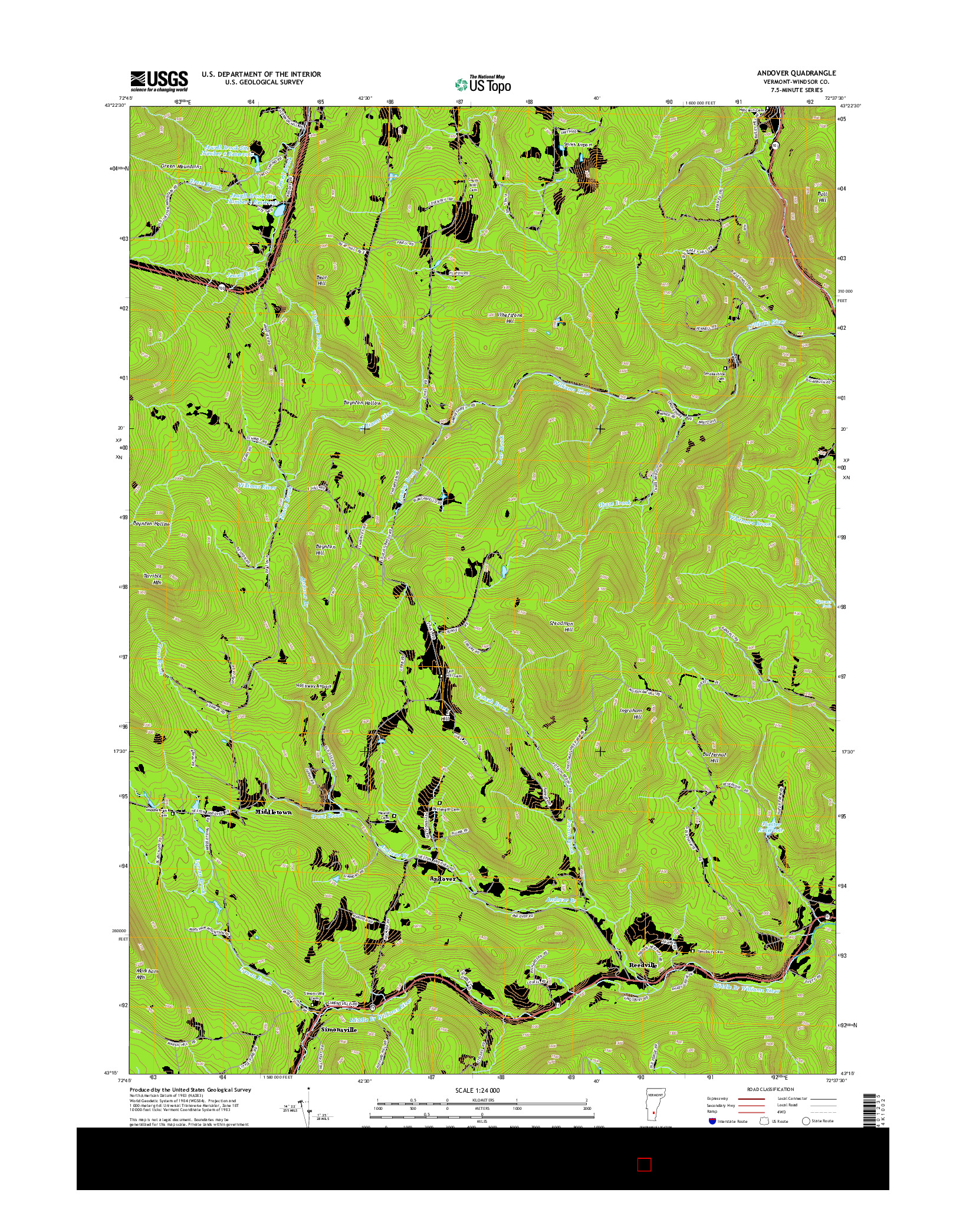 USGS US TOPO 7.5-MINUTE MAP FOR ANDOVER, VT 2015