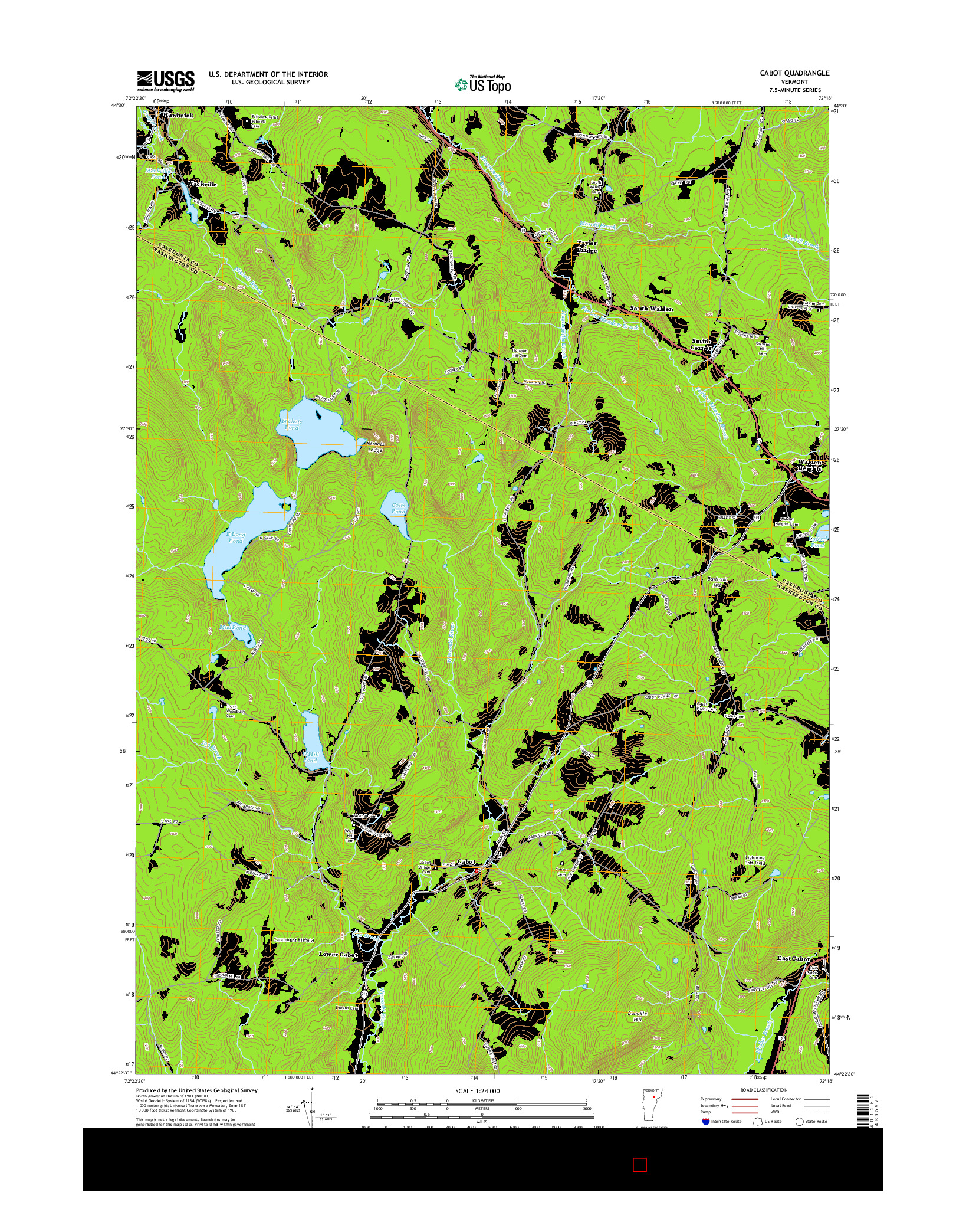 USGS US TOPO 7.5-MINUTE MAP FOR CABOT, VT 2015