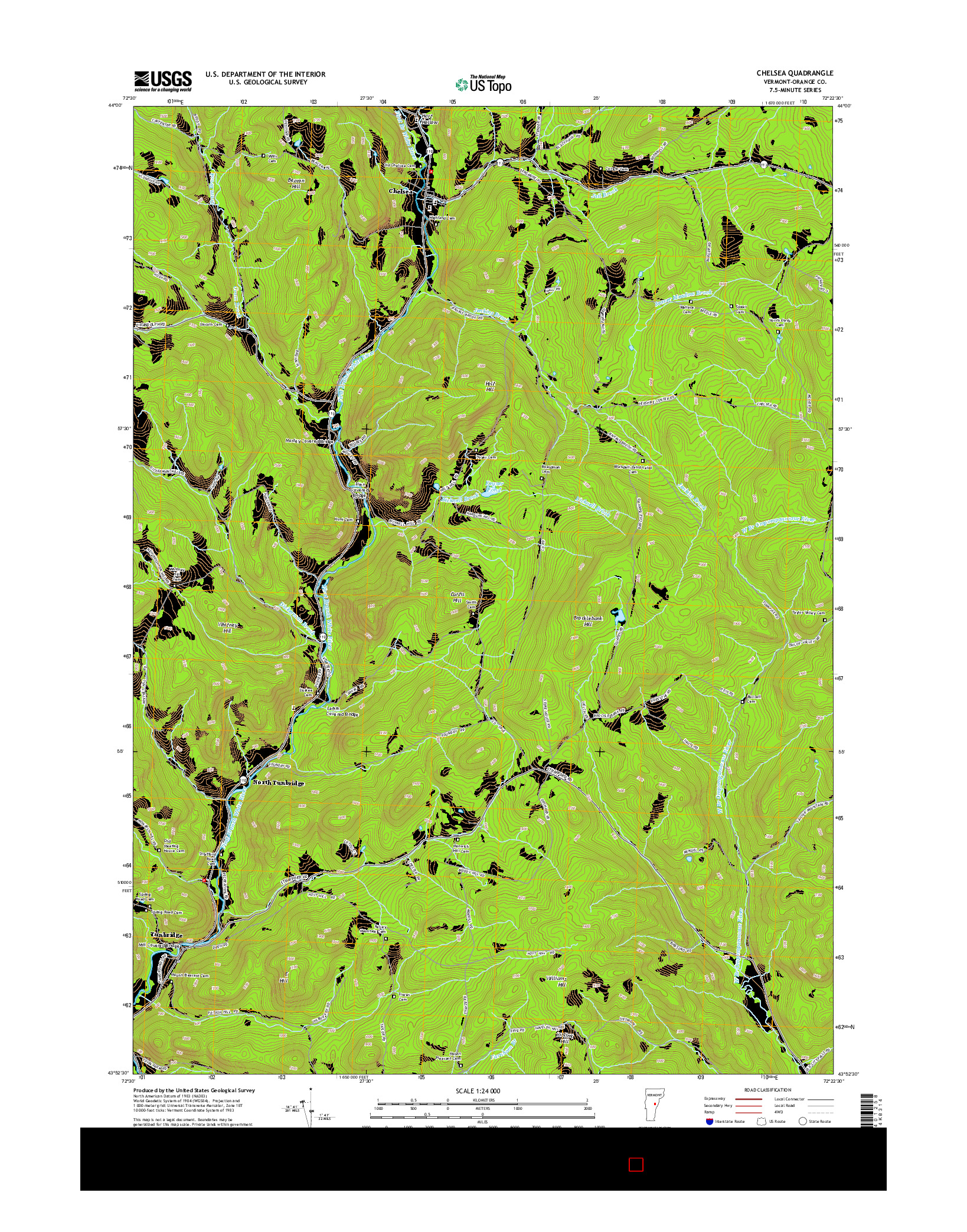 USGS US TOPO 7.5-MINUTE MAP FOR CHELSEA, VT 2015