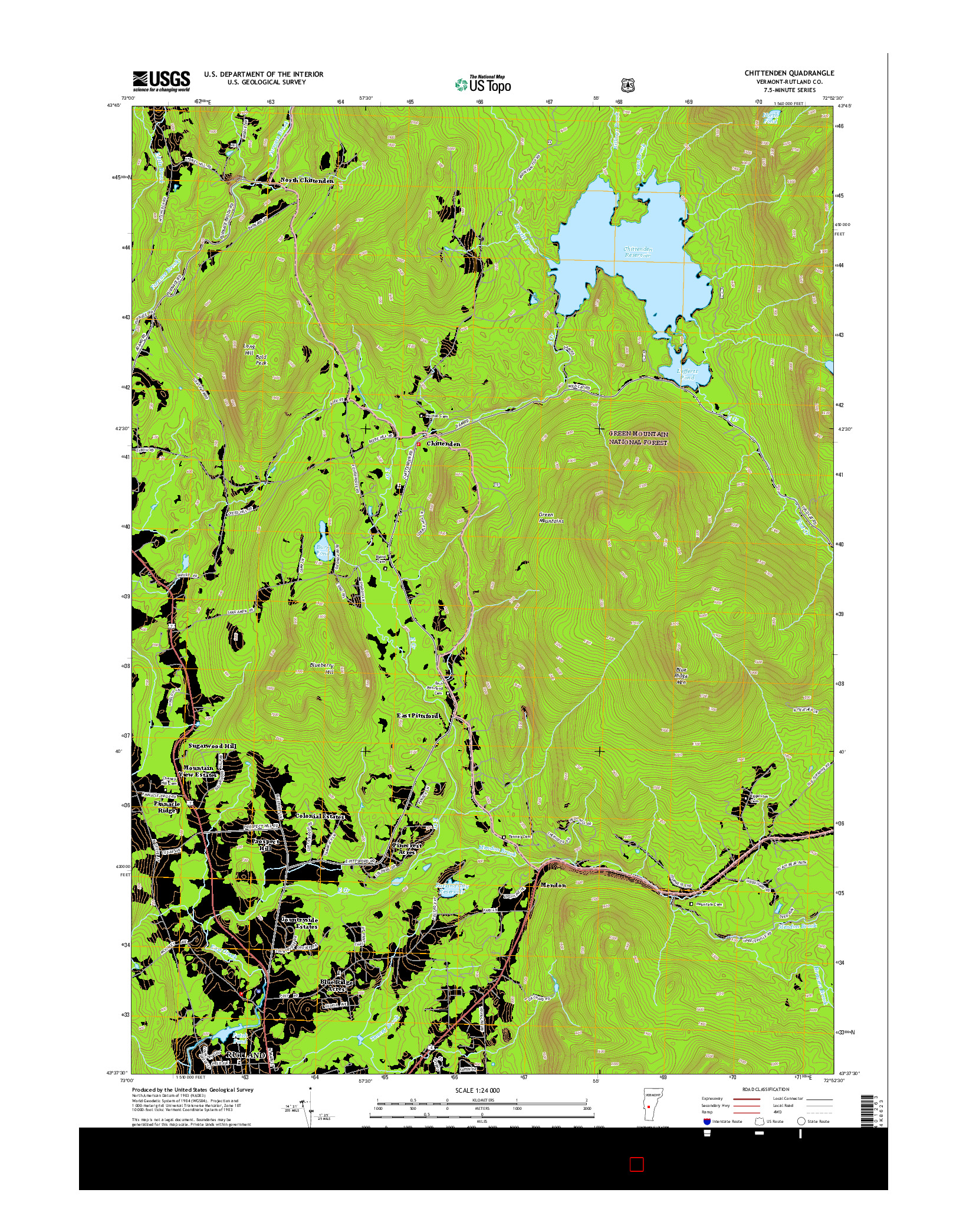 USGS US TOPO 7.5-MINUTE MAP FOR CHITTENDEN, VT 2015