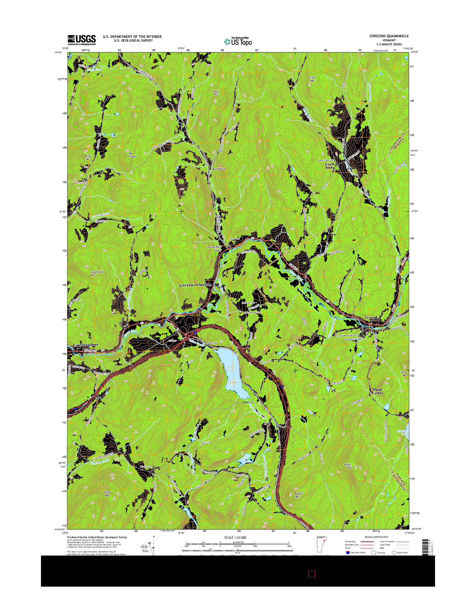 USGS US TOPO 7.5-MINUTE MAP FOR CONCORD, VT 2015