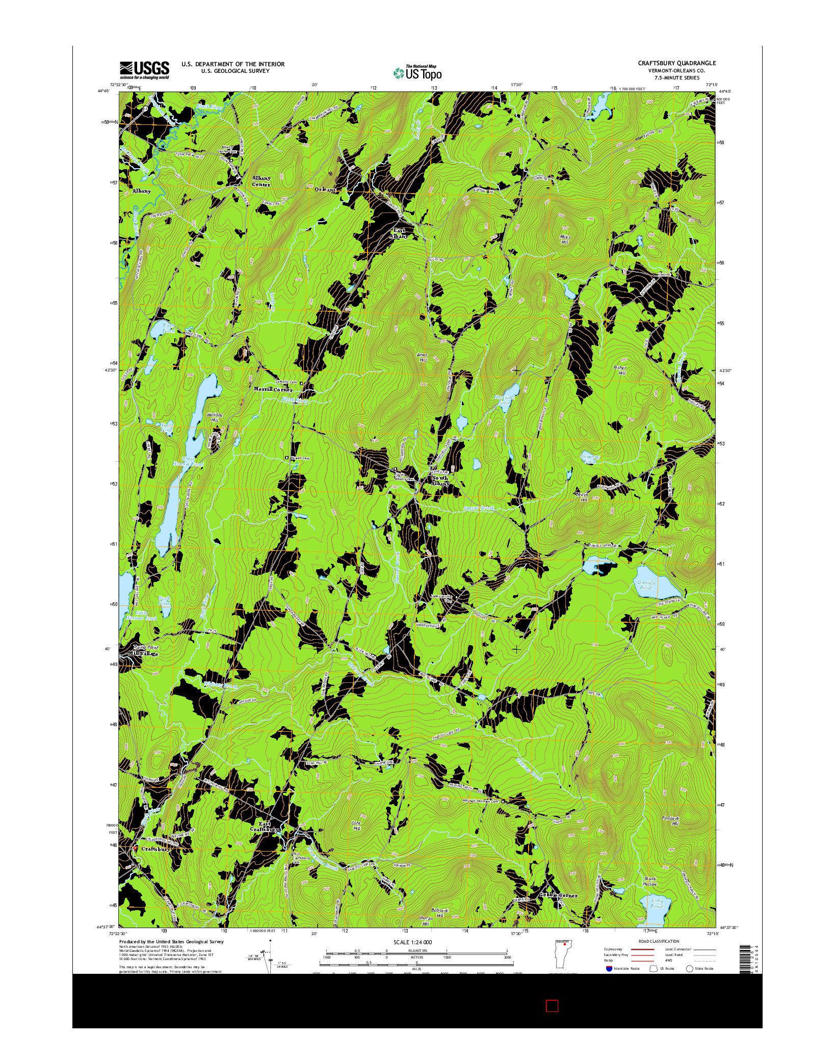 USGS US TOPO 7.5-MINUTE MAP FOR CRAFTSBURY, VT 2015
