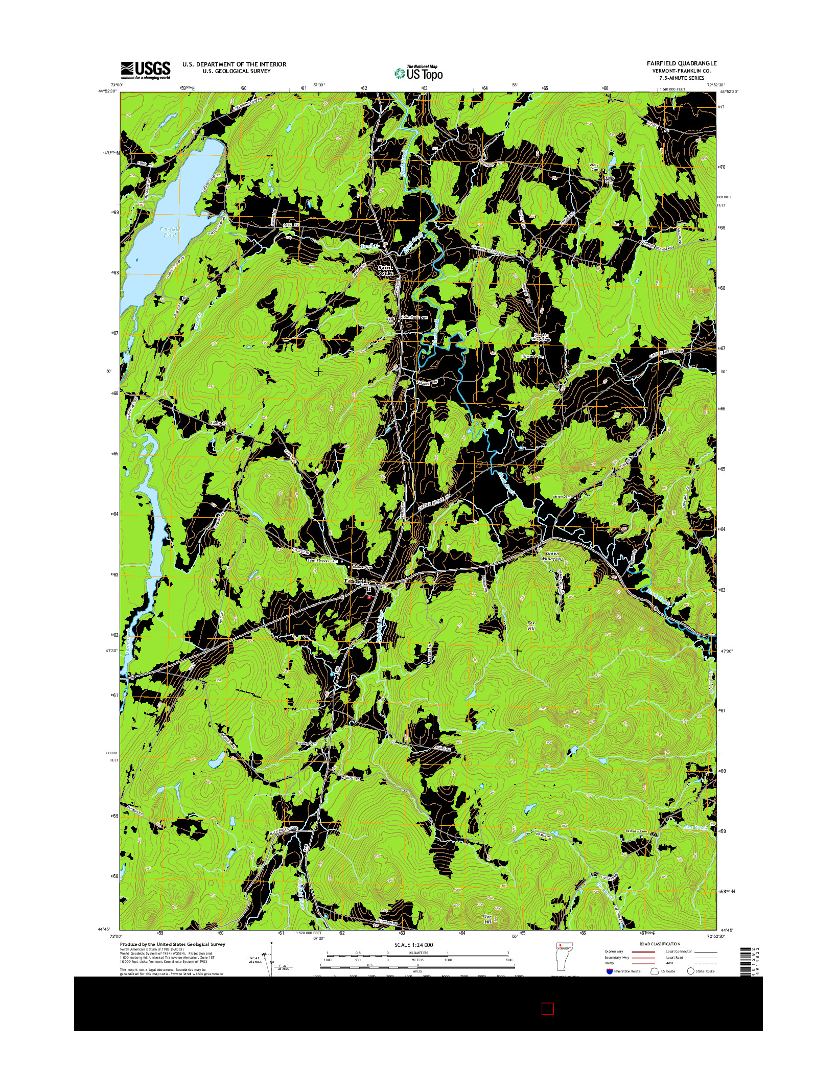 USGS US TOPO 7.5-MINUTE MAP FOR FAIRFIELD, VT 2015