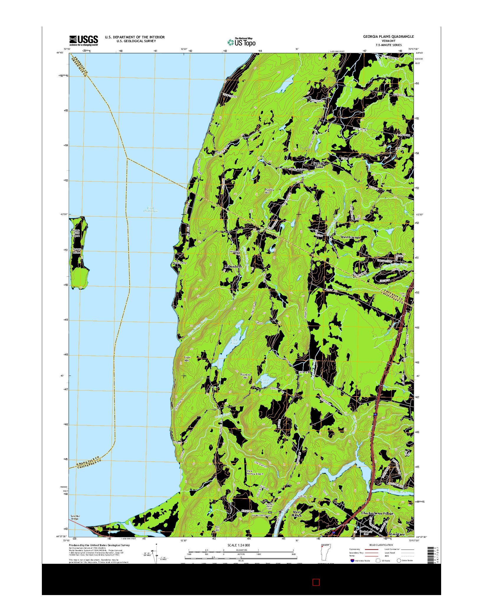 USGS US TOPO 7.5-MINUTE MAP FOR GEORGIA PLAINS, VT 2015