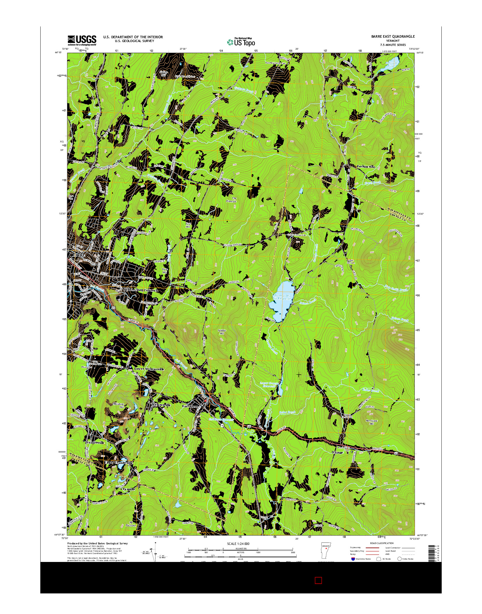 USGS US TOPO 7.5-MINUTE MAP FOR BARRE EAST, VT 2015