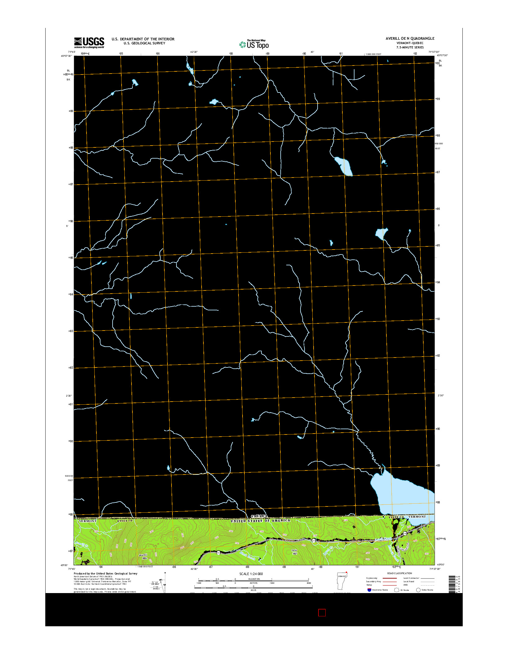 USGS US TOPO 7.5-MINUTE MAP FOR AVERILL OE N, VT-QC 2015