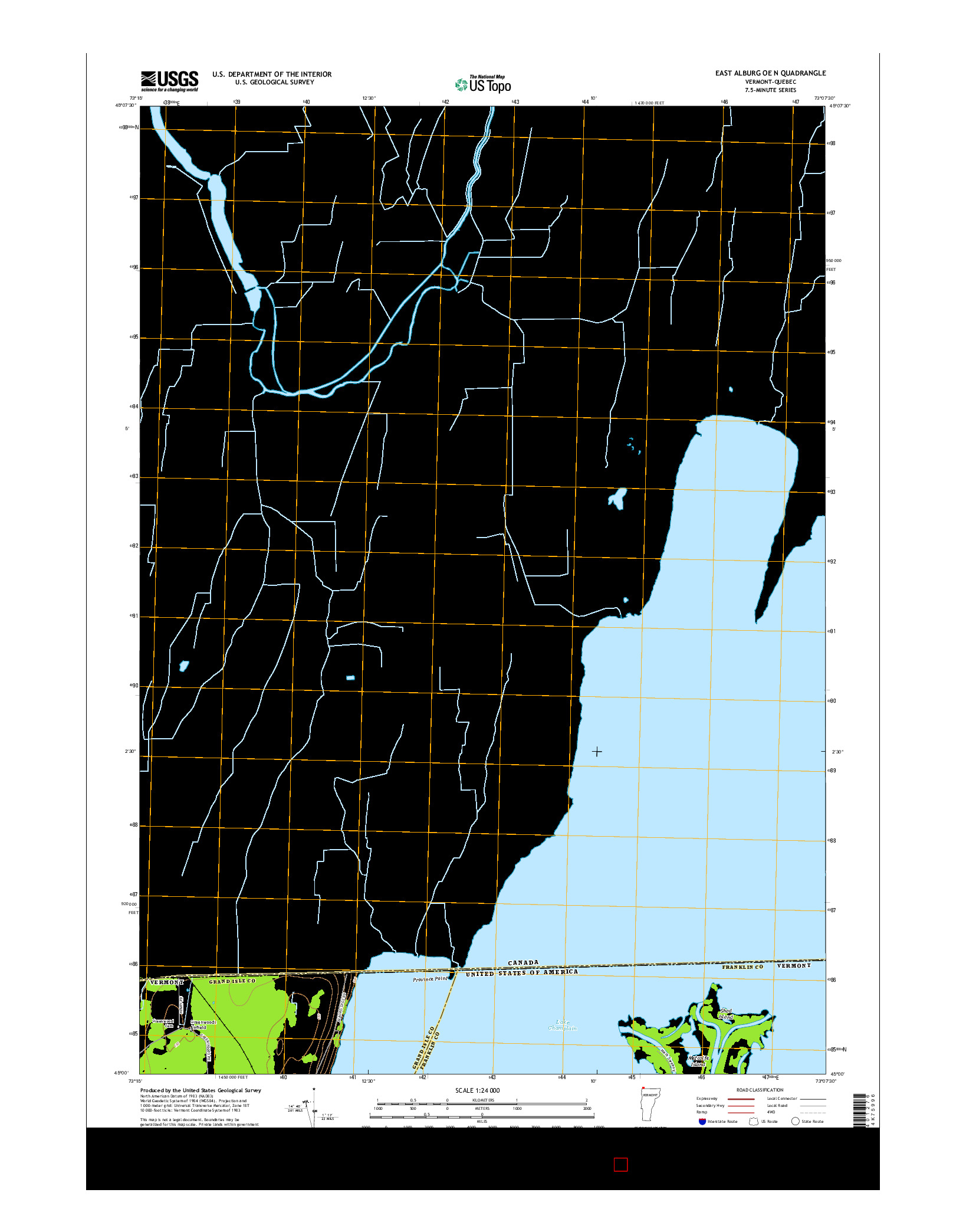 USGS US TOPO 7.5-MINUTE MAP FOR EAST ALBURG OE N, VT-QC 2015