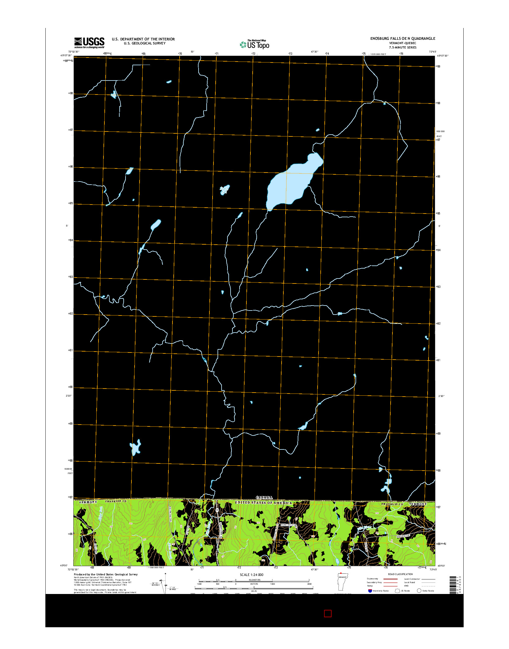 USGS US TOPO 7.5-MINUTE MAP FOR ENOSBURG FALLS OE N, VT-QC 2015