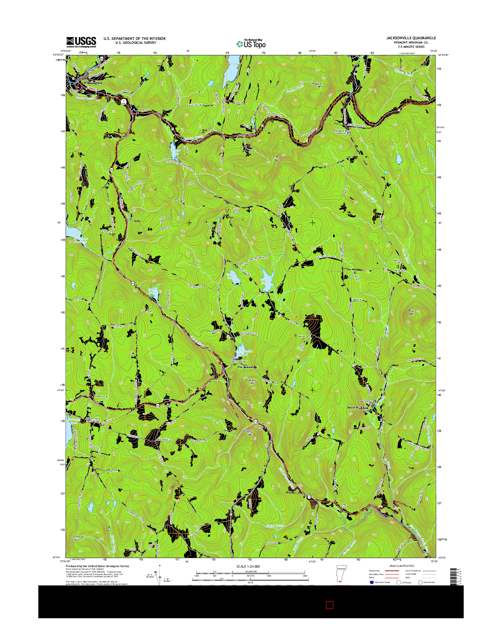 USGS US TOPO 7.5-MINUTE MAP FOR JACKSONVILLE, VT 2015