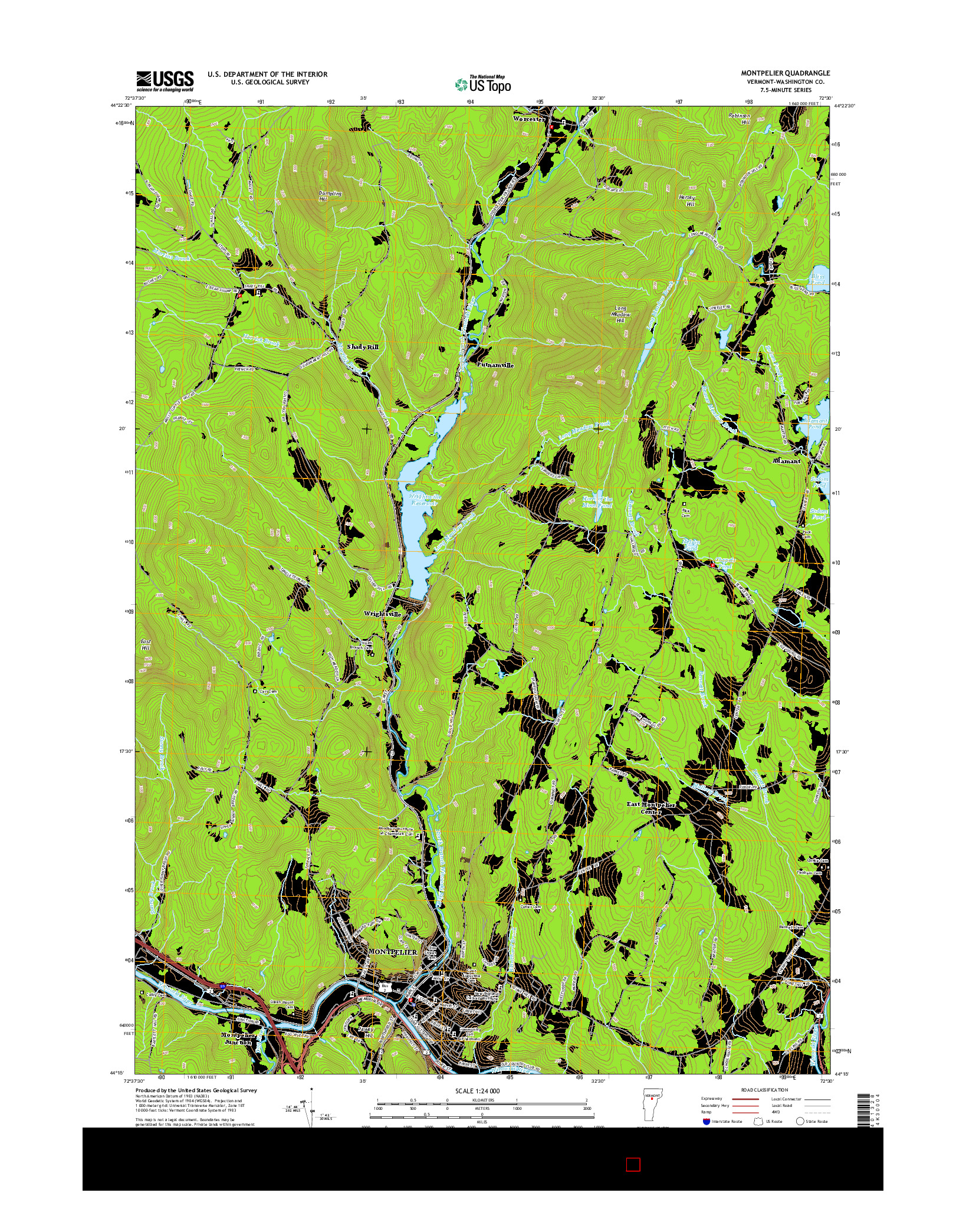 USGS US TOPO 7.5-MINUTE MAP FOR MONTPELIER, VT 2015