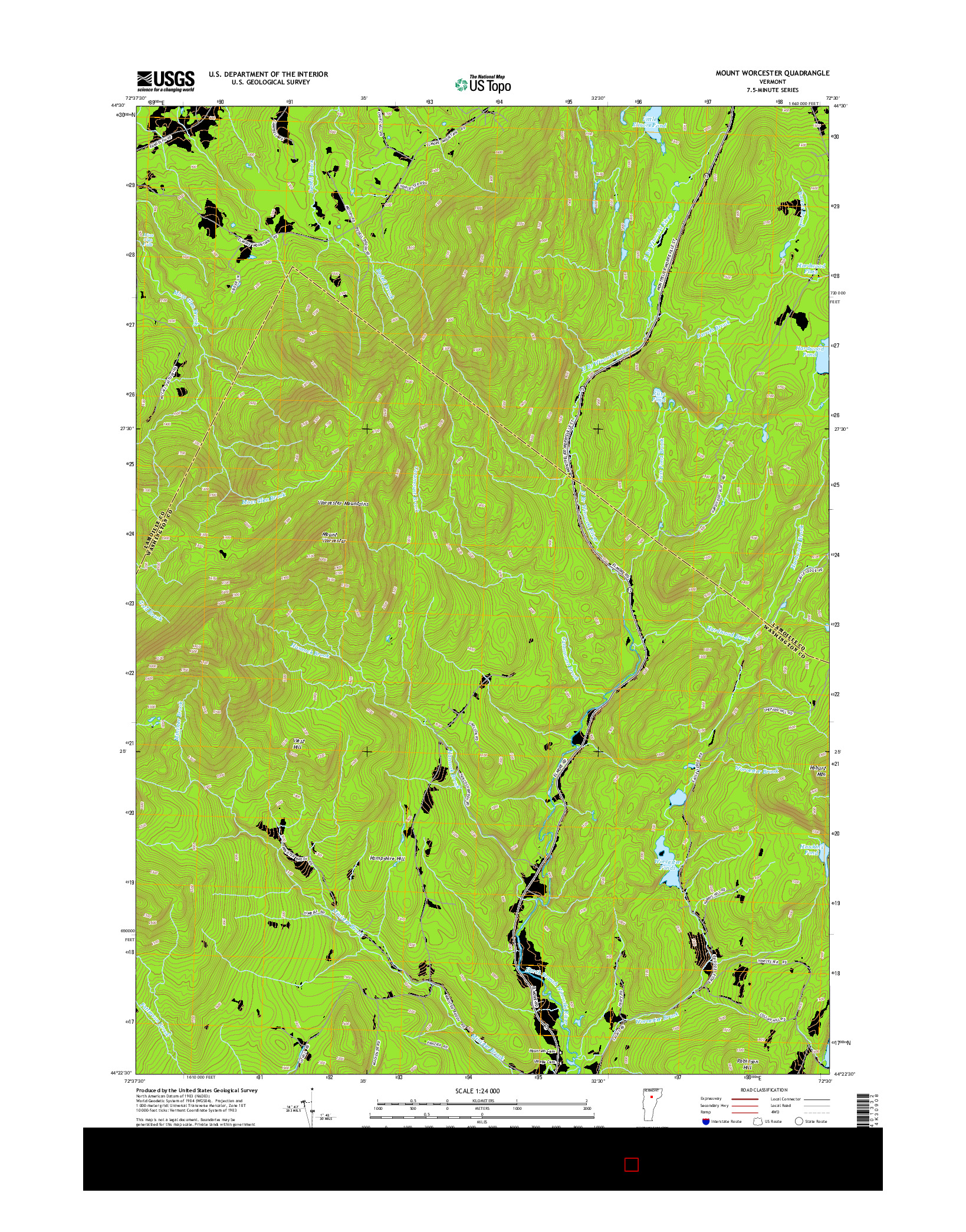 USGS US TOPO 7.5-MINUTE MAP FOR MOUNT WORCESTER, VT 2015