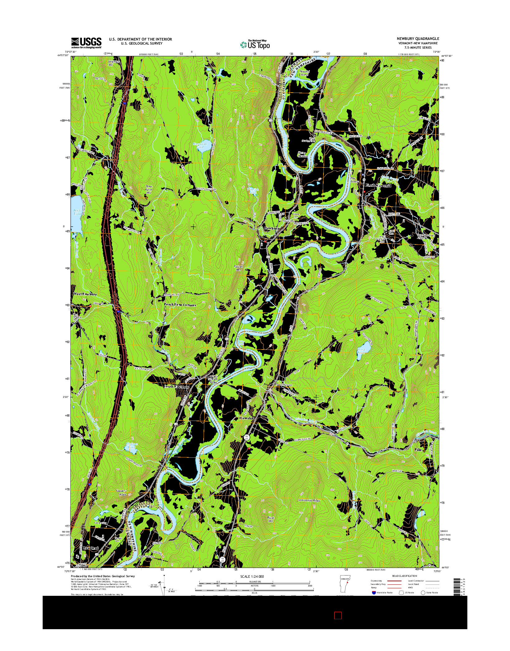 USGS US TOPO 7.5-MINUTE MAP FOR NEWBURY, VT-NH 2015