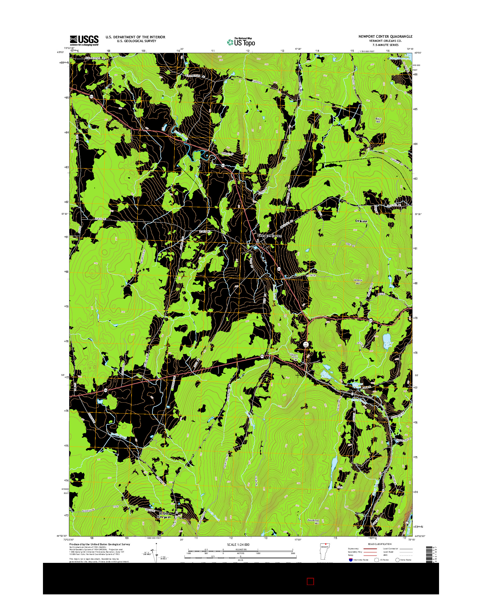 USGS US TOPO 7.5-MINUTE MAP FOR NEWPORT CENTER, VT 2015