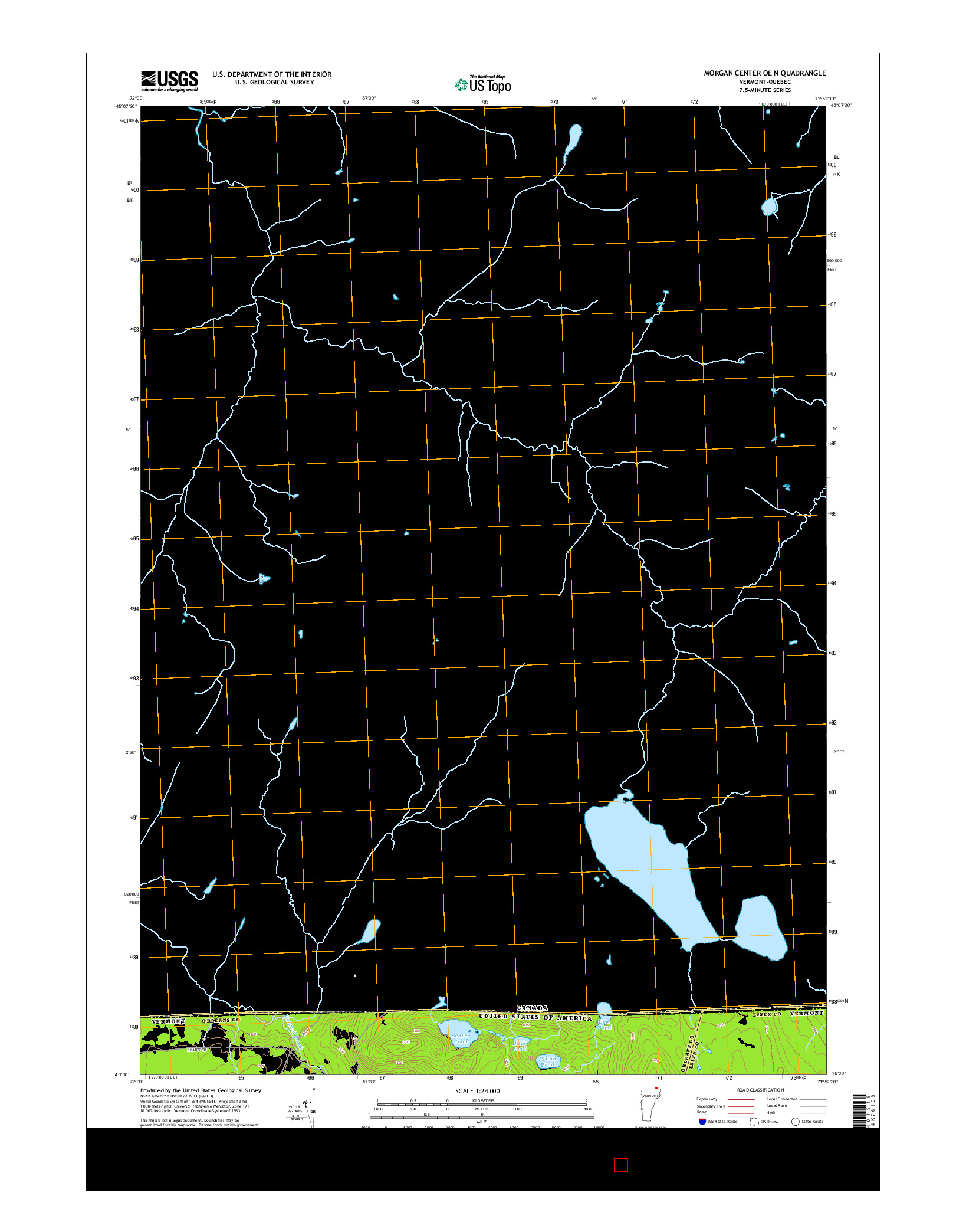 USGS US TOPO 7.5-MINUTE MAP FOR MORGAN CENTER OE N, VT-QC 2015