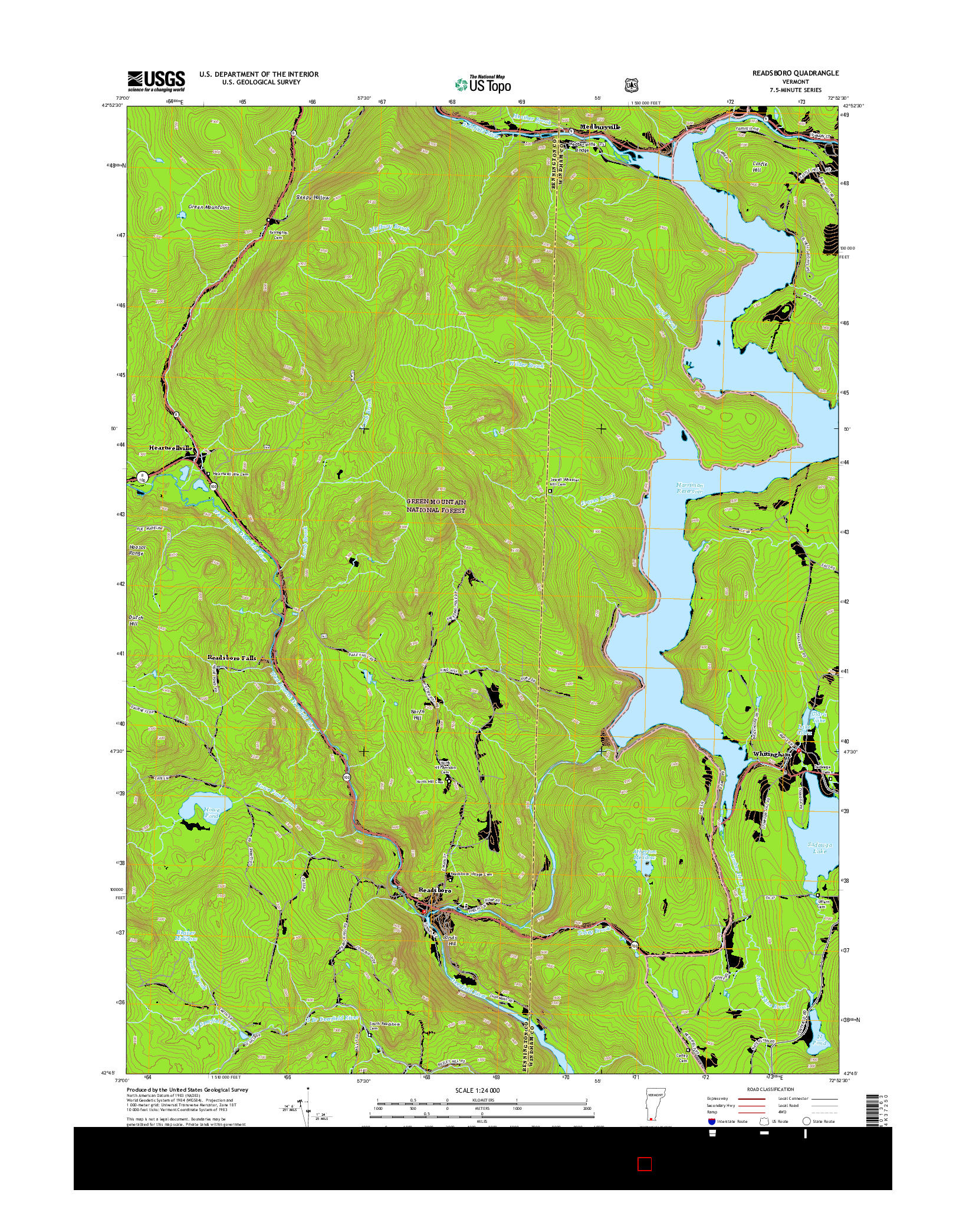 USGS US TOPO 7.5-MINUTE MAP FOR READSBORO, VT 2015