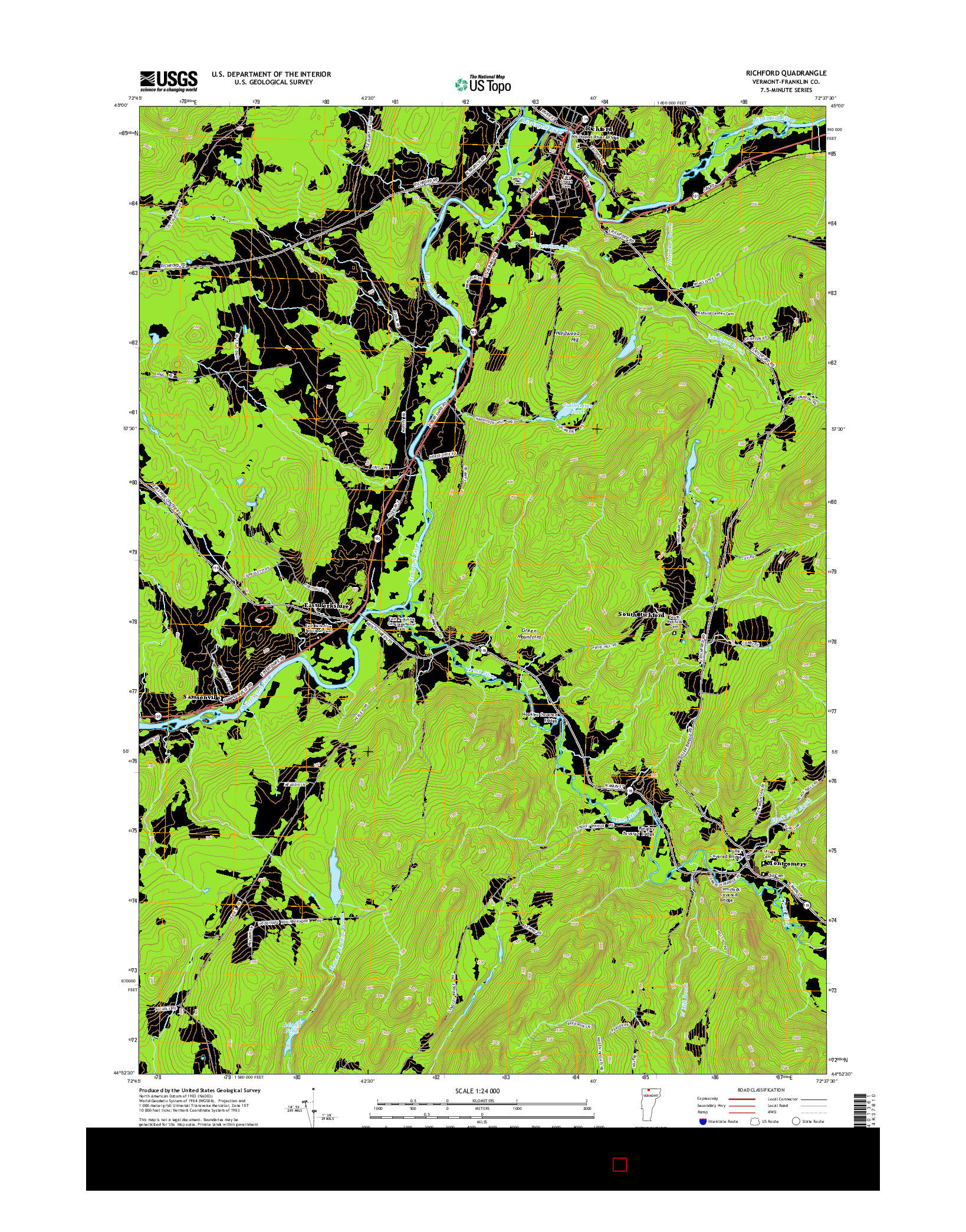 USGS US TOPO 7.5-MINUTE MAP FOR RICHFORD, VT 2015