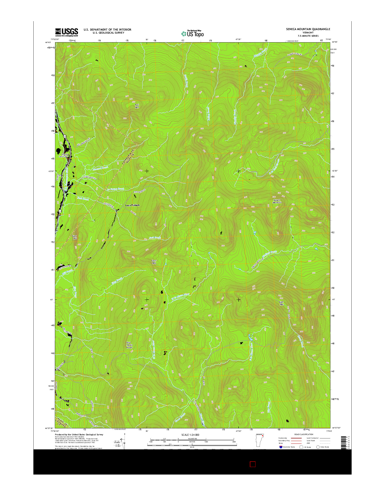 USGS US TOPO 7.5-MINUTE MAP FOR SENECA MOUNTAIN, VT 2015