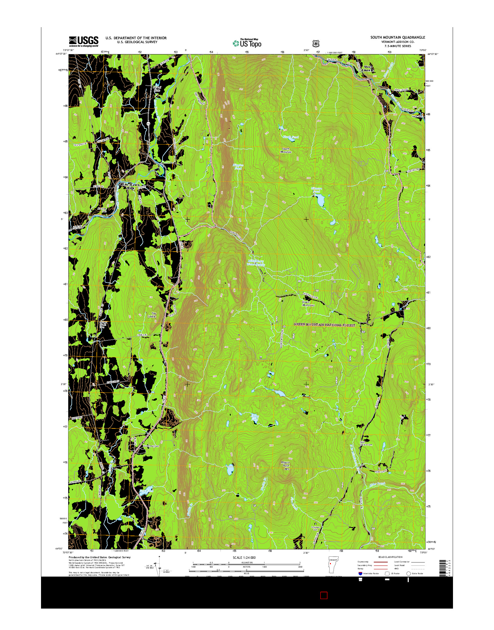 USGS US TOPO 7.5-MINUTE MAP FOR SOUTH MOUNTAIN, VT 2015