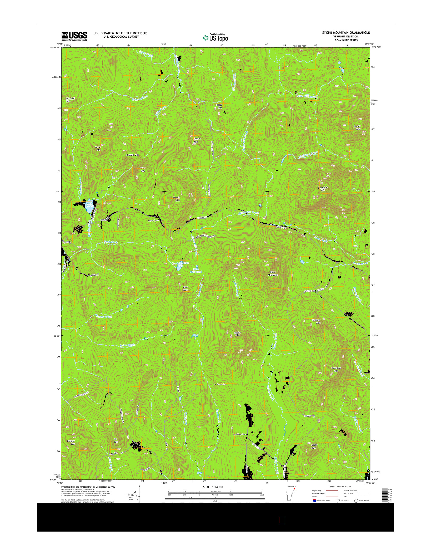 USGS US TOPO 7.5-MINUTE MAP FOR STONE MOUNTAIN, VT 2015