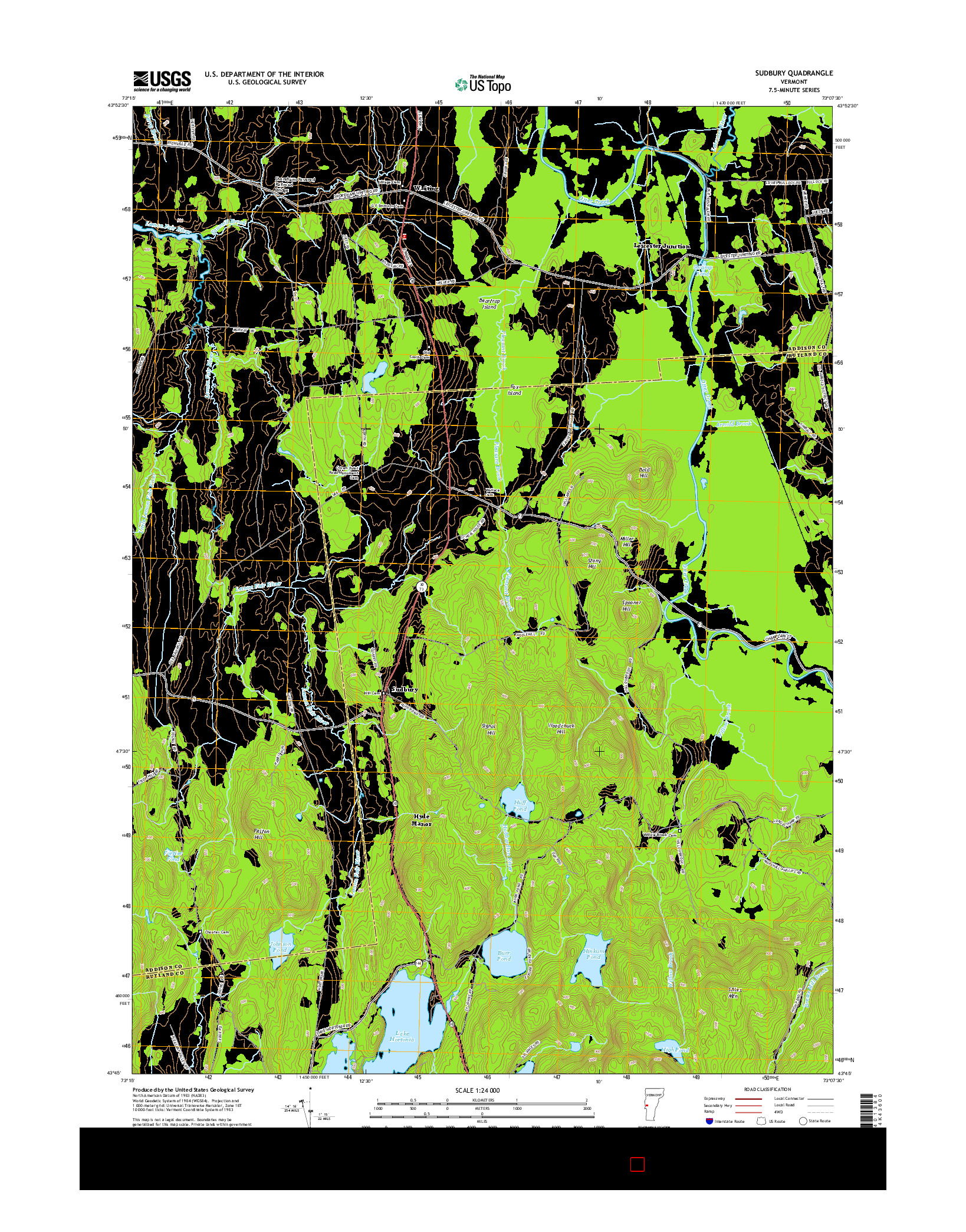 USGS US TOPO 7.5-MINUTE MAP FOR SUDBURY, VT 2015