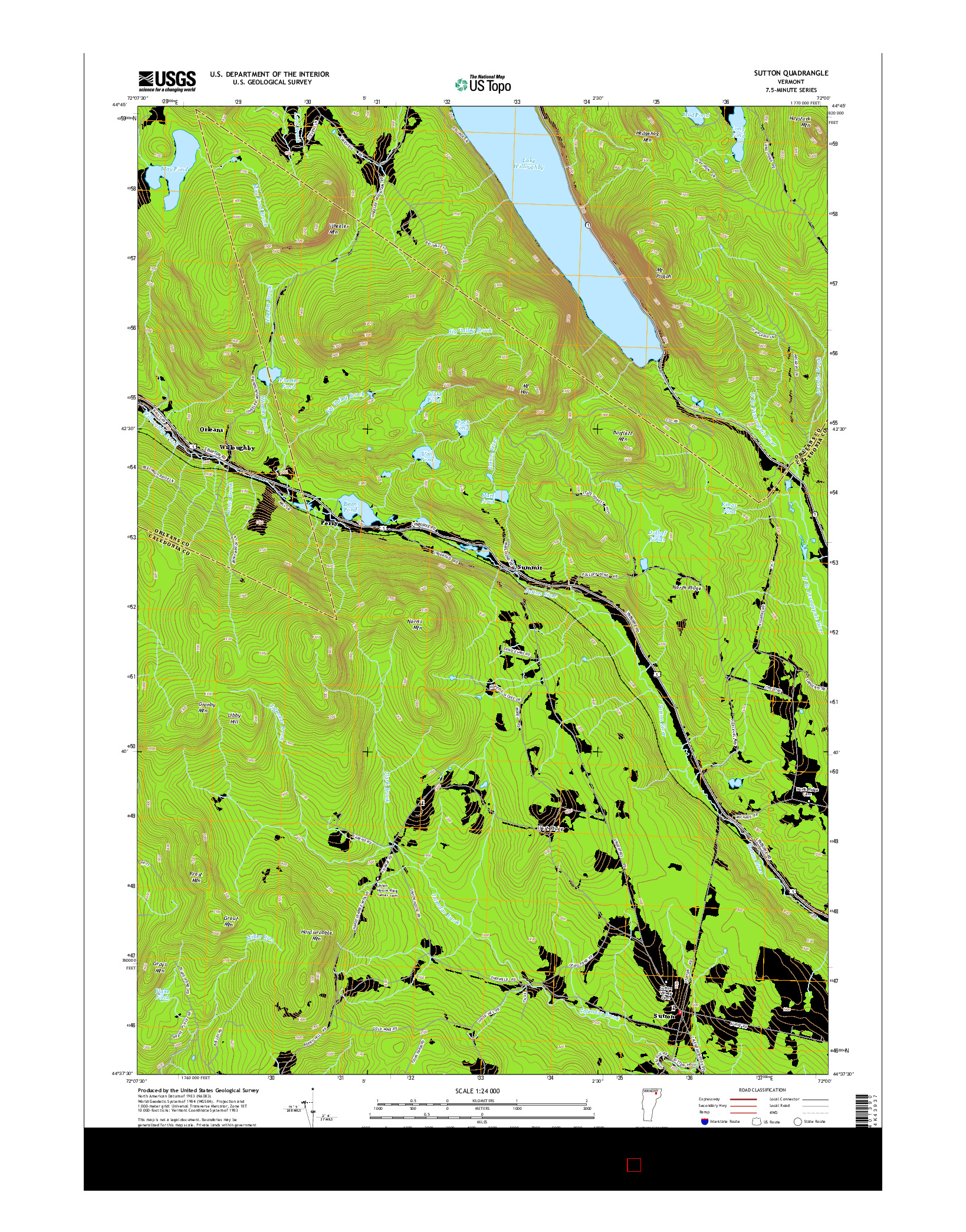 USGS US TOPO 7.5-MINUTE MAP FOR SUTTON, VT 2015