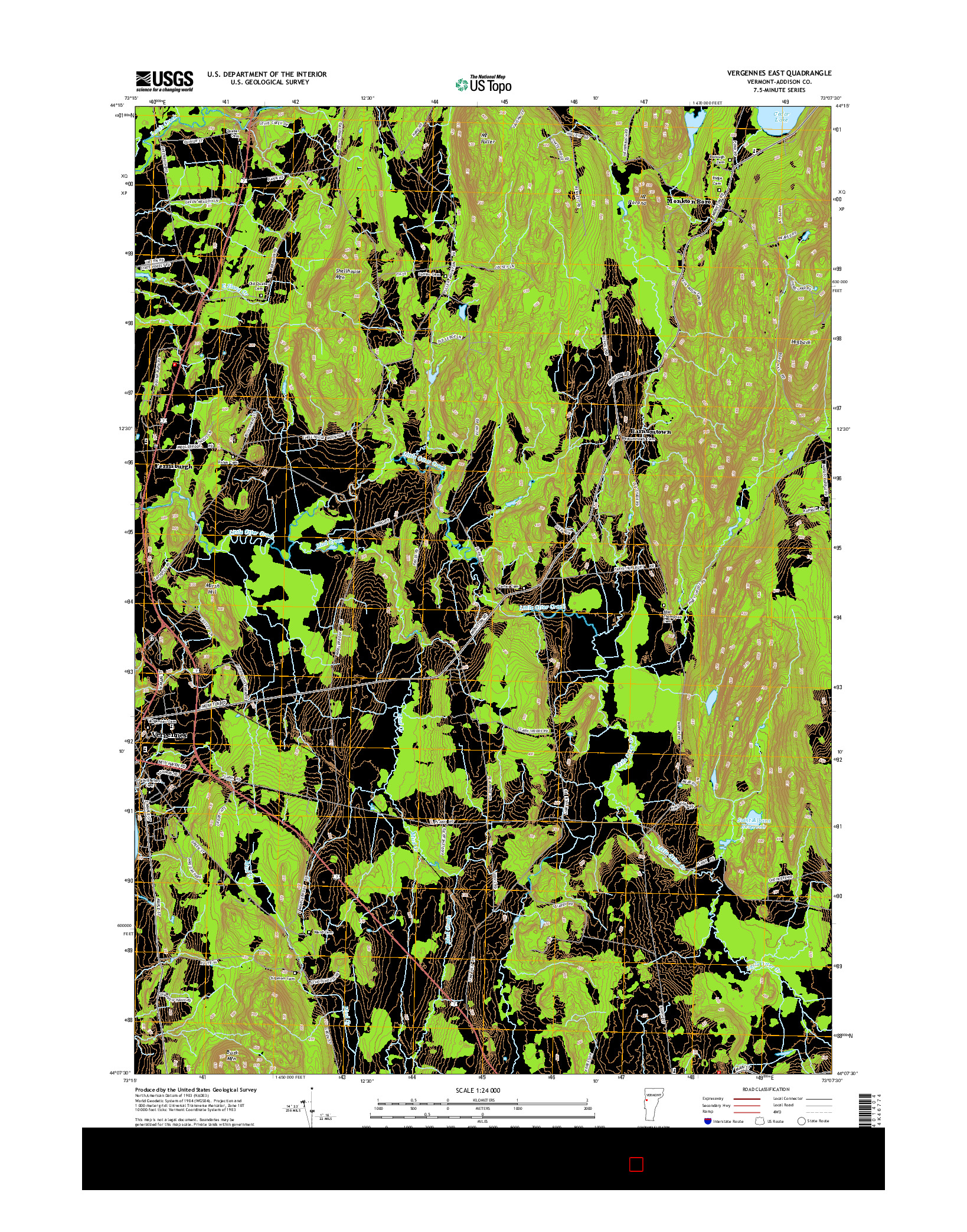 USGS US TOPO 7.5-MINUTE MAP FOR VERGENNES EAST, VT 2015