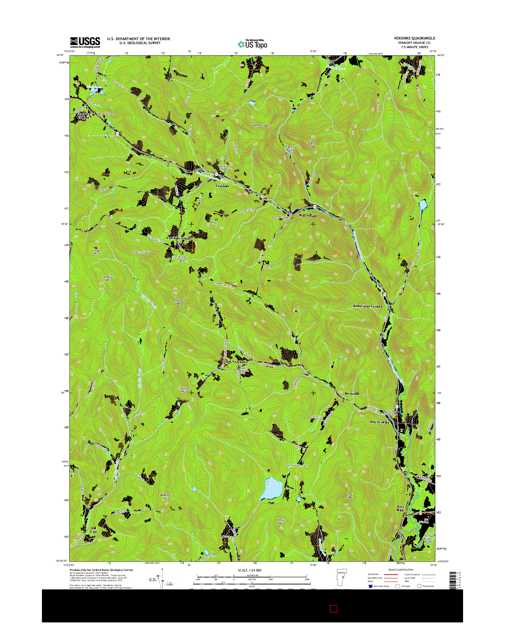 USGS US TOPO 7.5-MINUTE MAP FOR VERSHIRE, VT 2015