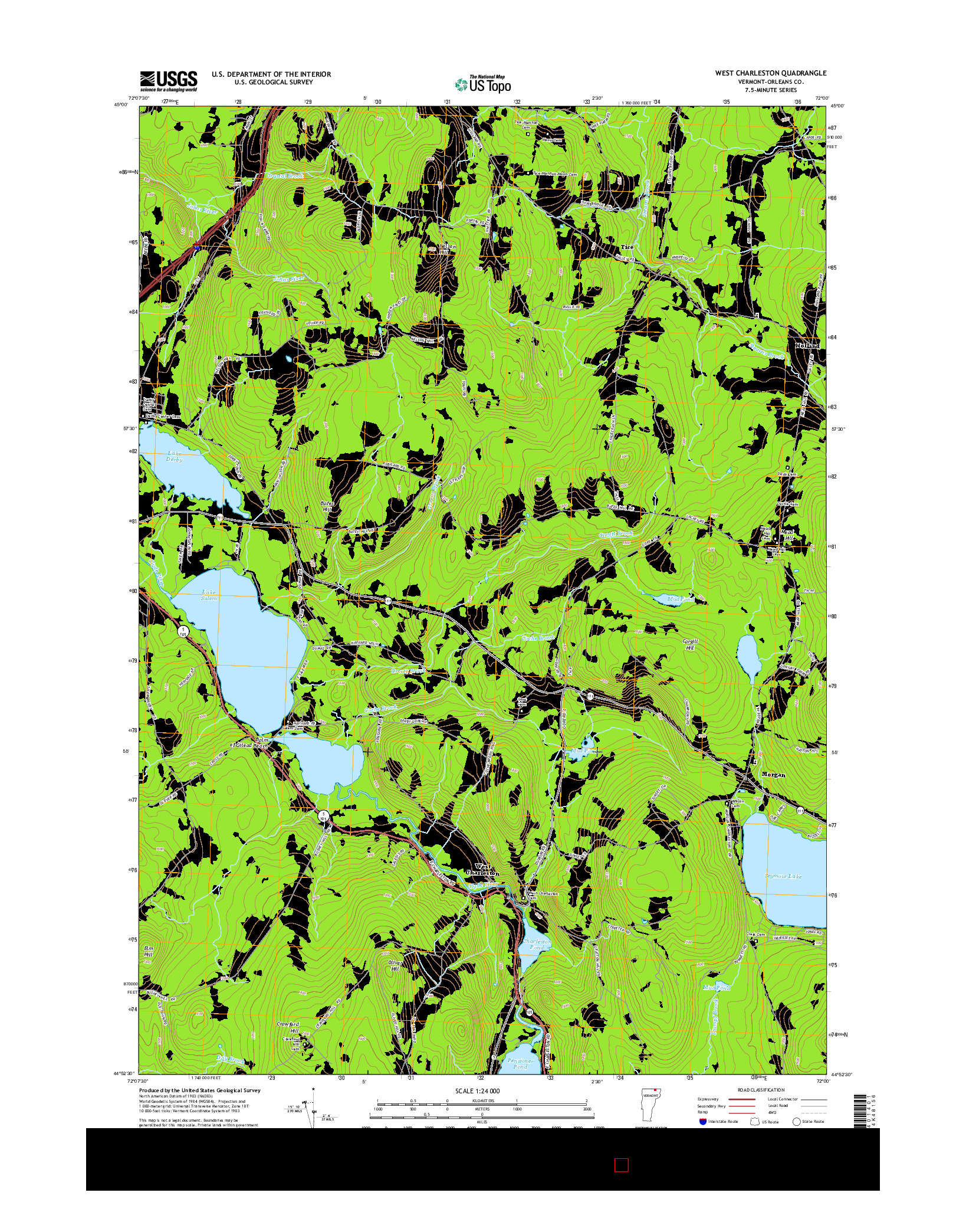 USGS US TOPO 7.5-MINUTE MAP FOR WEST CHARLESTON, VT 2015