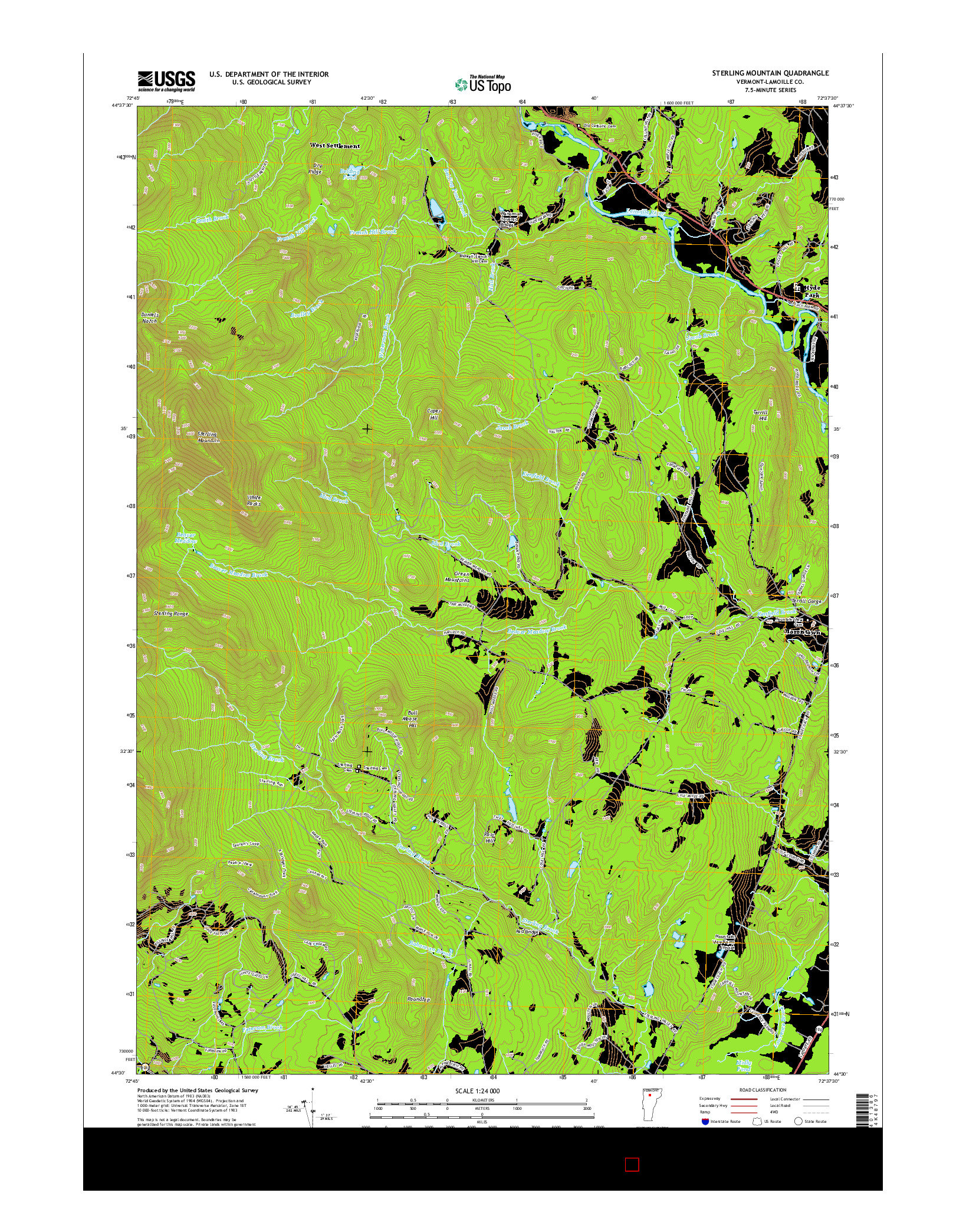 USGS US TOPO 7.5-MINUTE MAP FOR STERLING MOUNTAIN, VT 2015