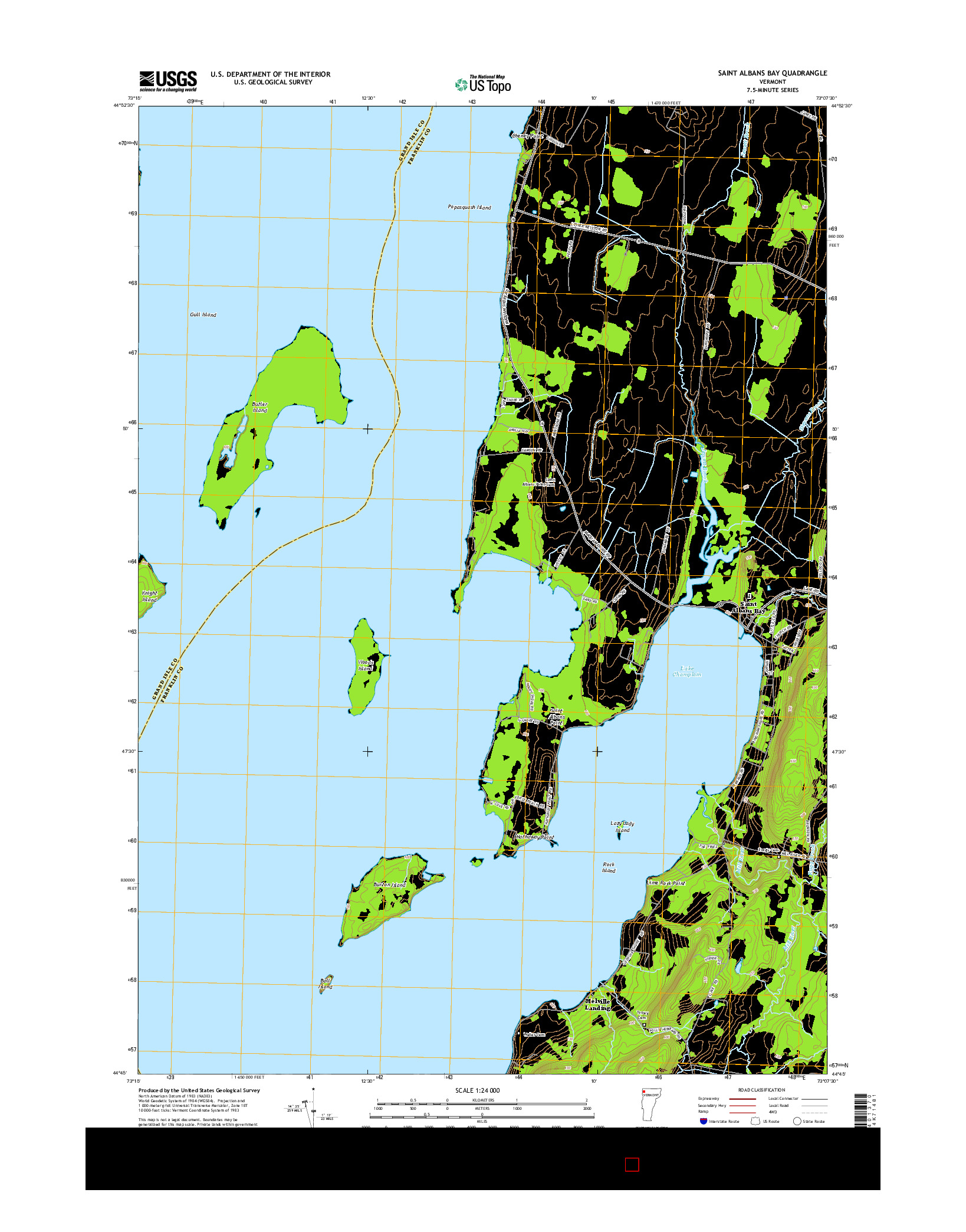 USGS US TOPO 7.5-MINUTE MAP FOR SAINT ALBANS BAY, VT 2015
