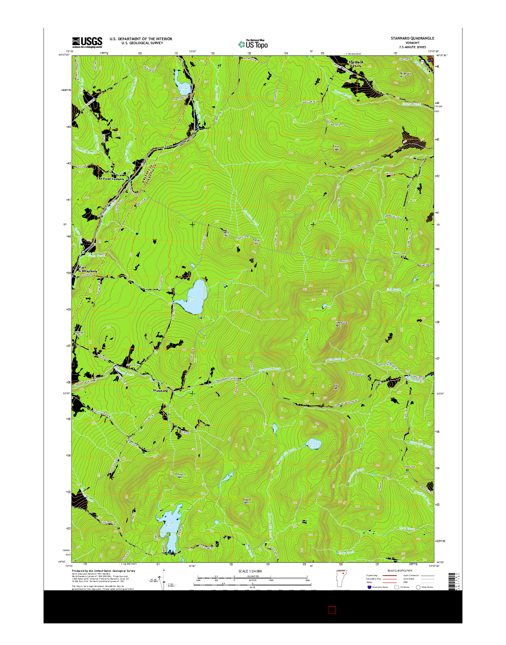 USGS US TOPO 7.5-MINUTE MAP FOR STANNARD, VT 2015