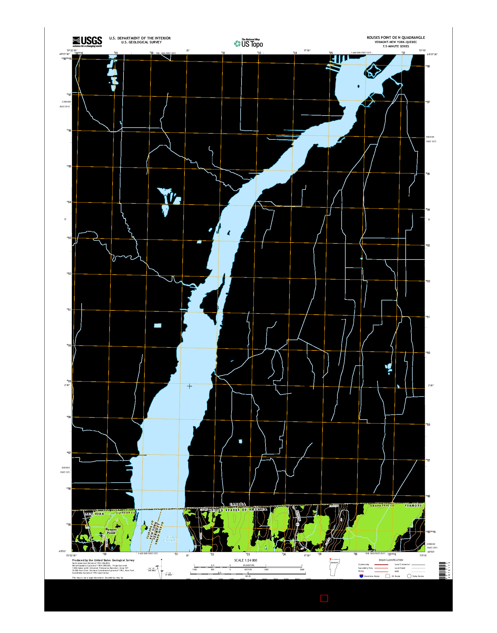 USGS US TOPO 7.5-MINUTE MAP FOR ROUSES POINT OE N, VT-NY-QC 2015