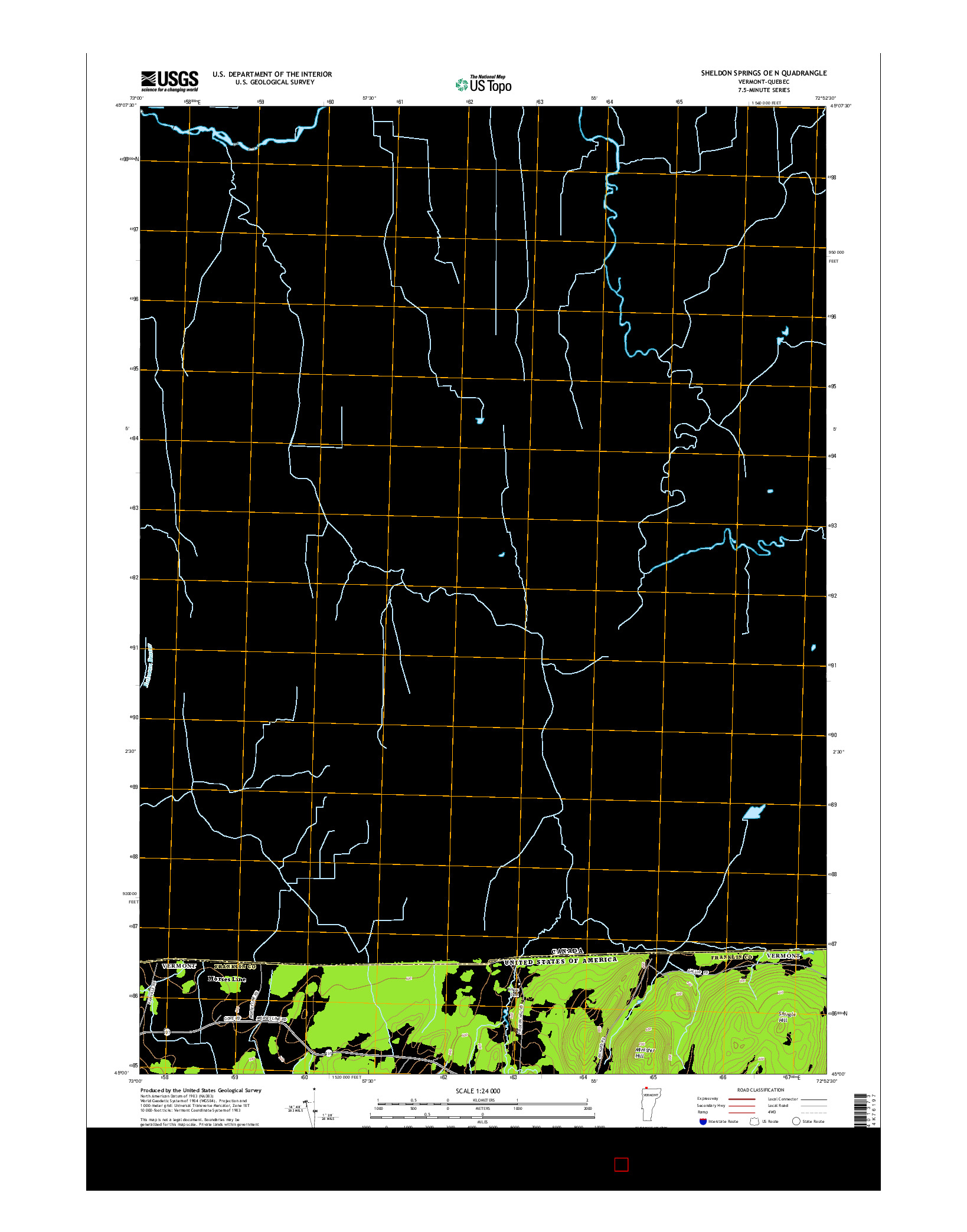 USGS US TOPO 7.5-MINUTE MAP FOR SHELDON SPRINGS OE N, VT-QC 2015