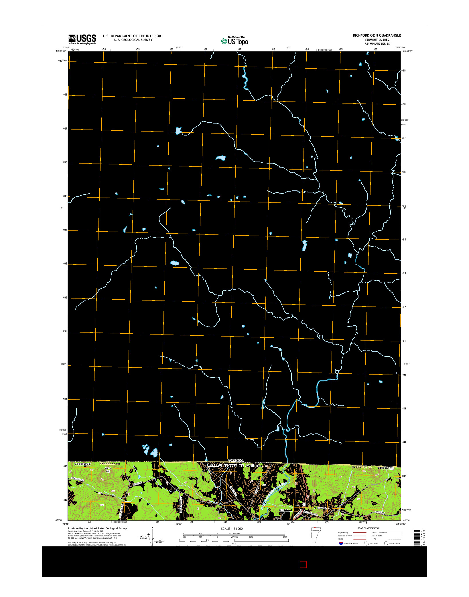 USGS US TOPO 7.5-MINUTE MAP FOR RICHFORD OE N, VT-QC 2015