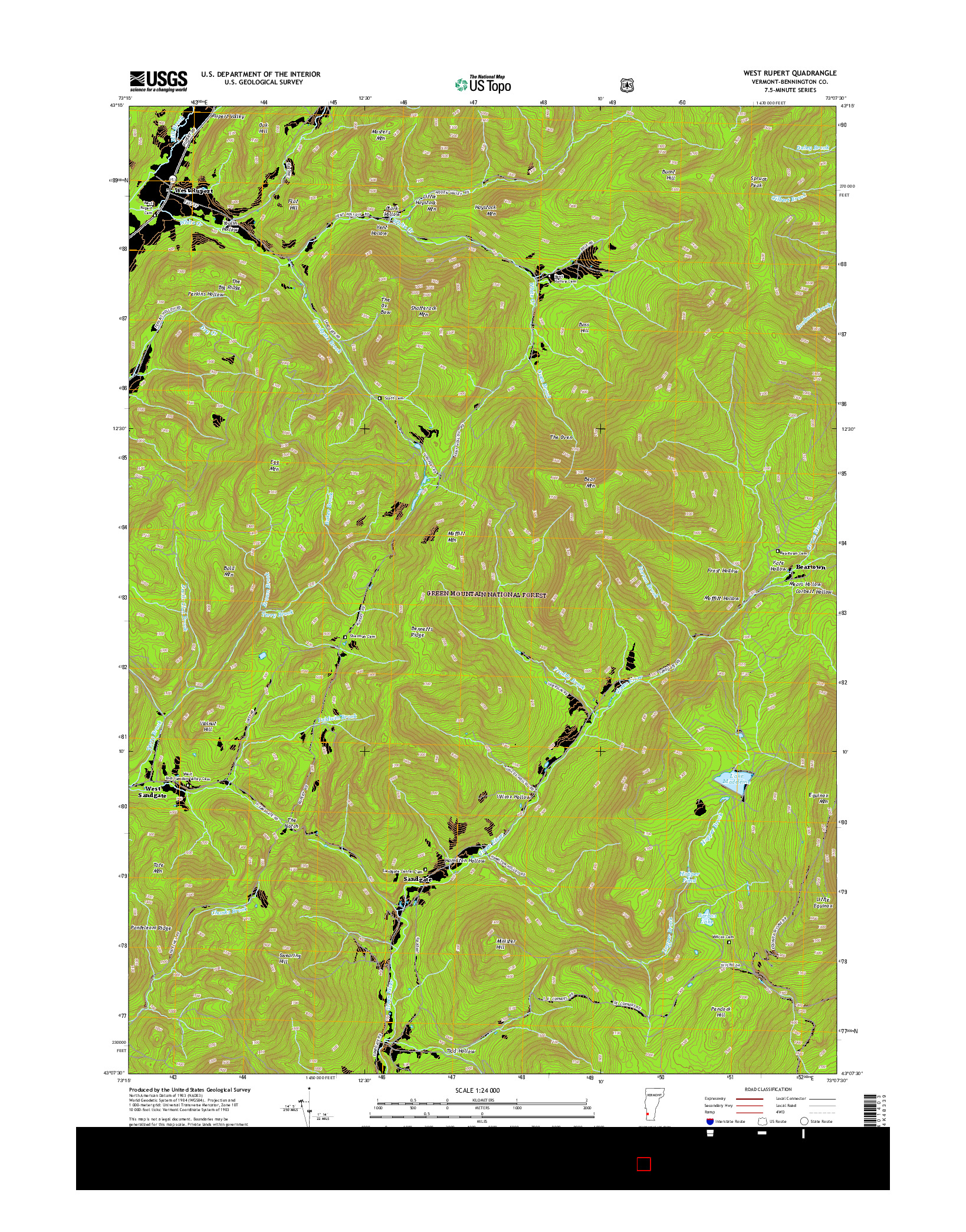 USGS US TOPO 7.5-MINUTE MAP FOR WEST RUPERT, VT 2015