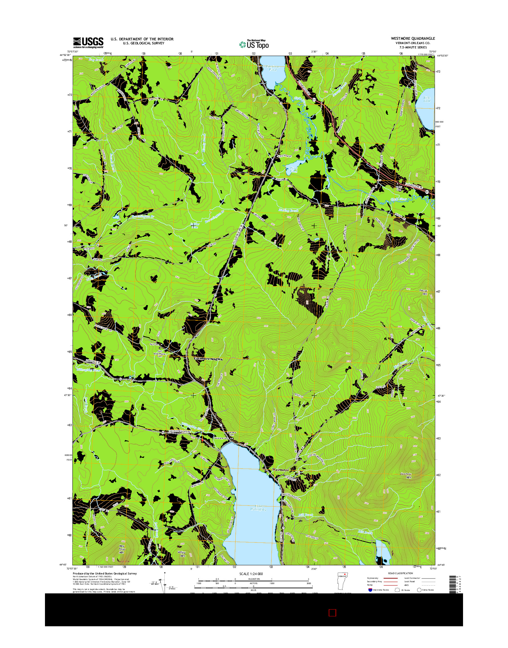 USGS US TOPO 7.5-MINUTE MAP FOR WESTMORE, VT 2015