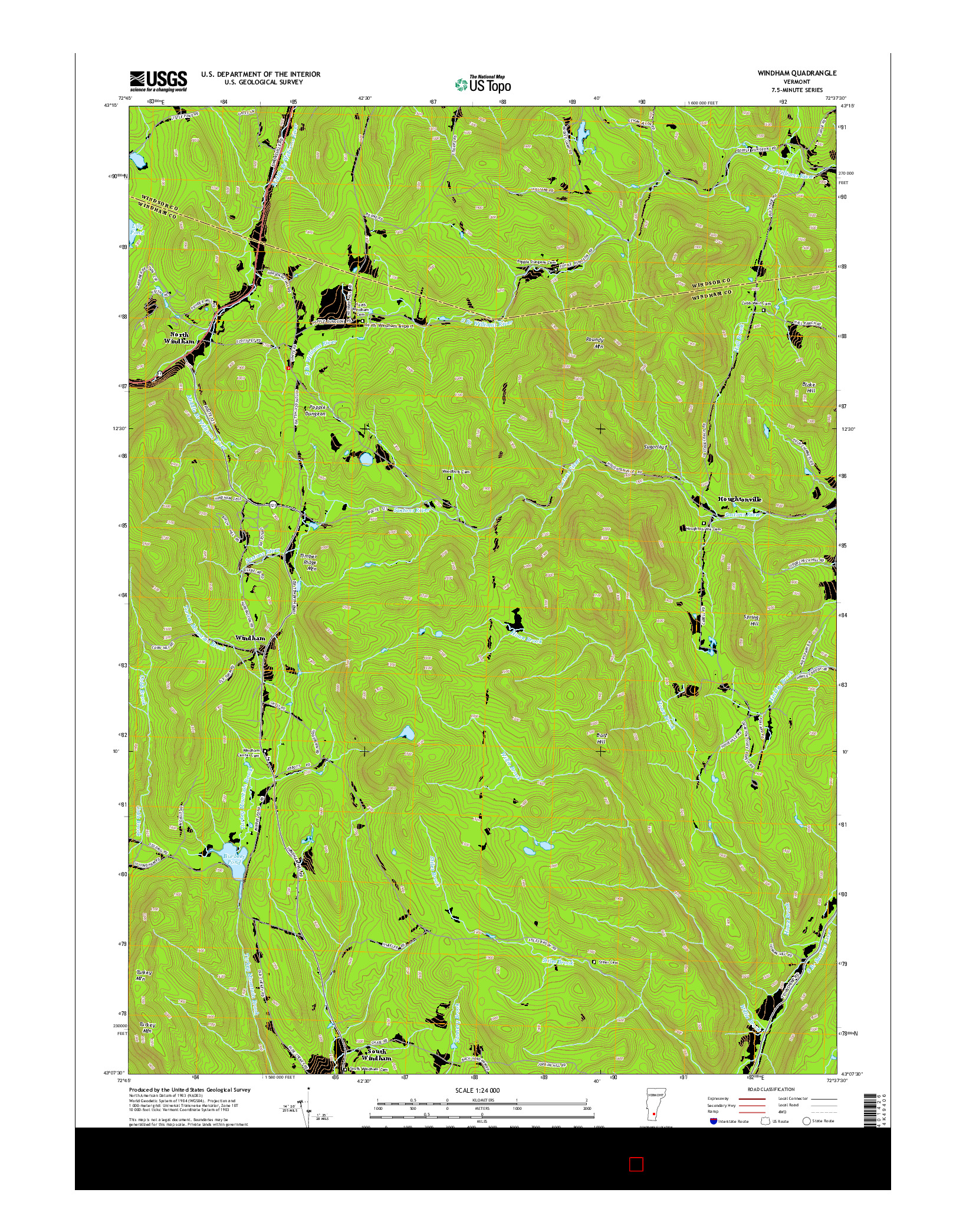 USGS US TOPO 7.5-MINUTE MAP FOR WINDHAM, VT 2015