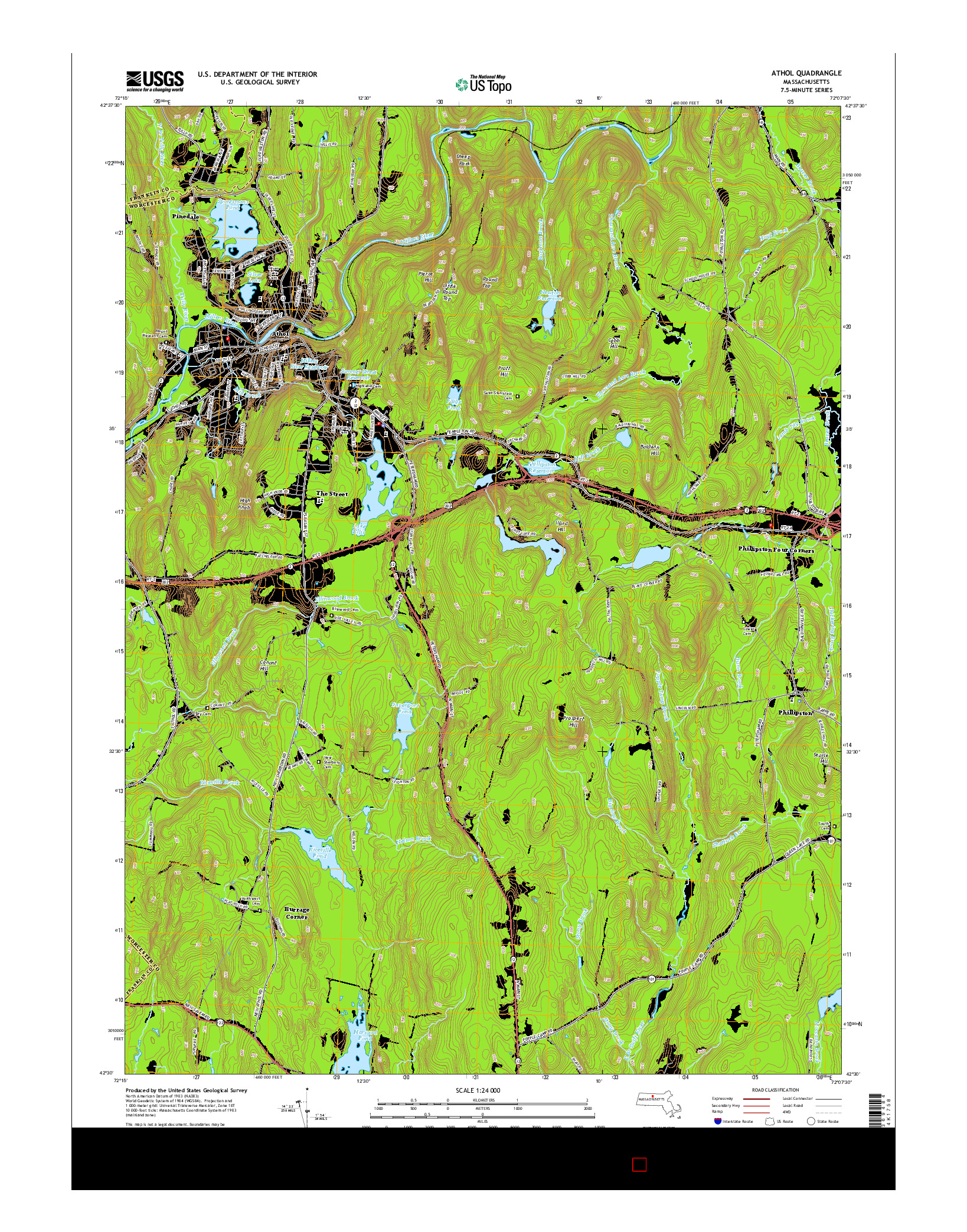 USGS US TOPO 7.5-MINUTE MAP FOR ATHOL, MA 2015