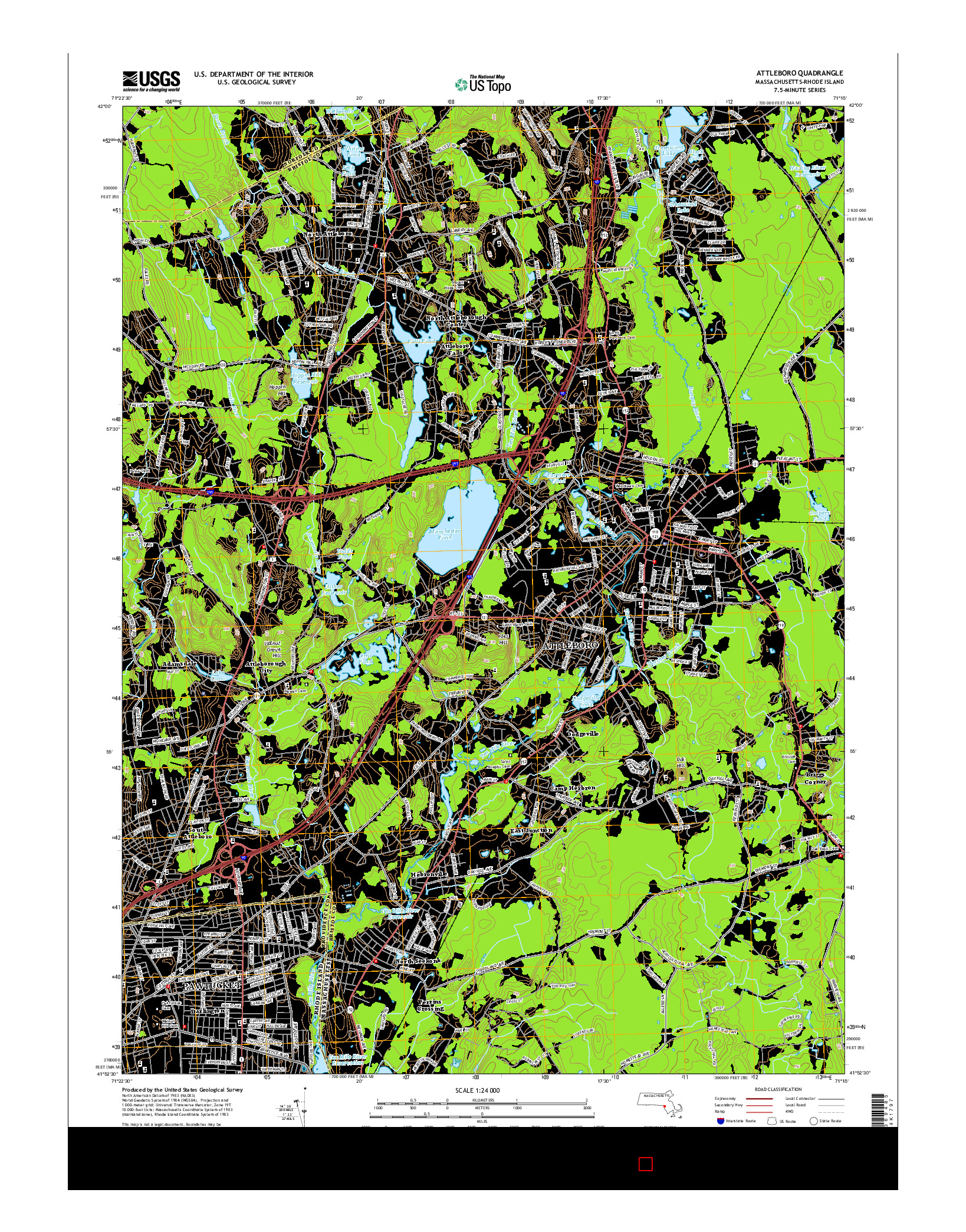 USGS US TOPO 7.5-MINUTE MAP FOR ATTLEBORO, MA-RI 2015
