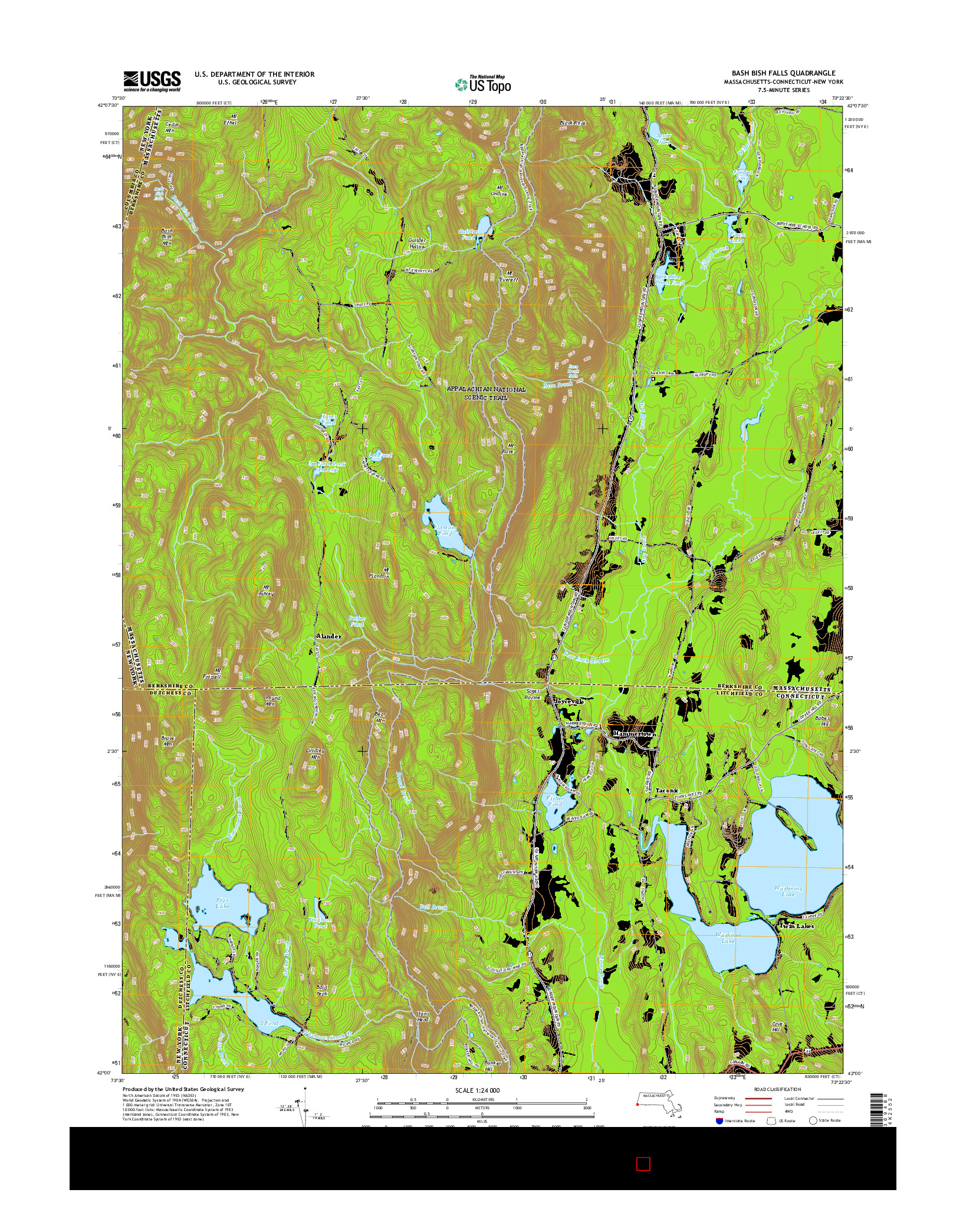 USGS US TOPO 7.5-MINUTE MAP FOR BASH BISH FALLS, MA-CT-NY 2015