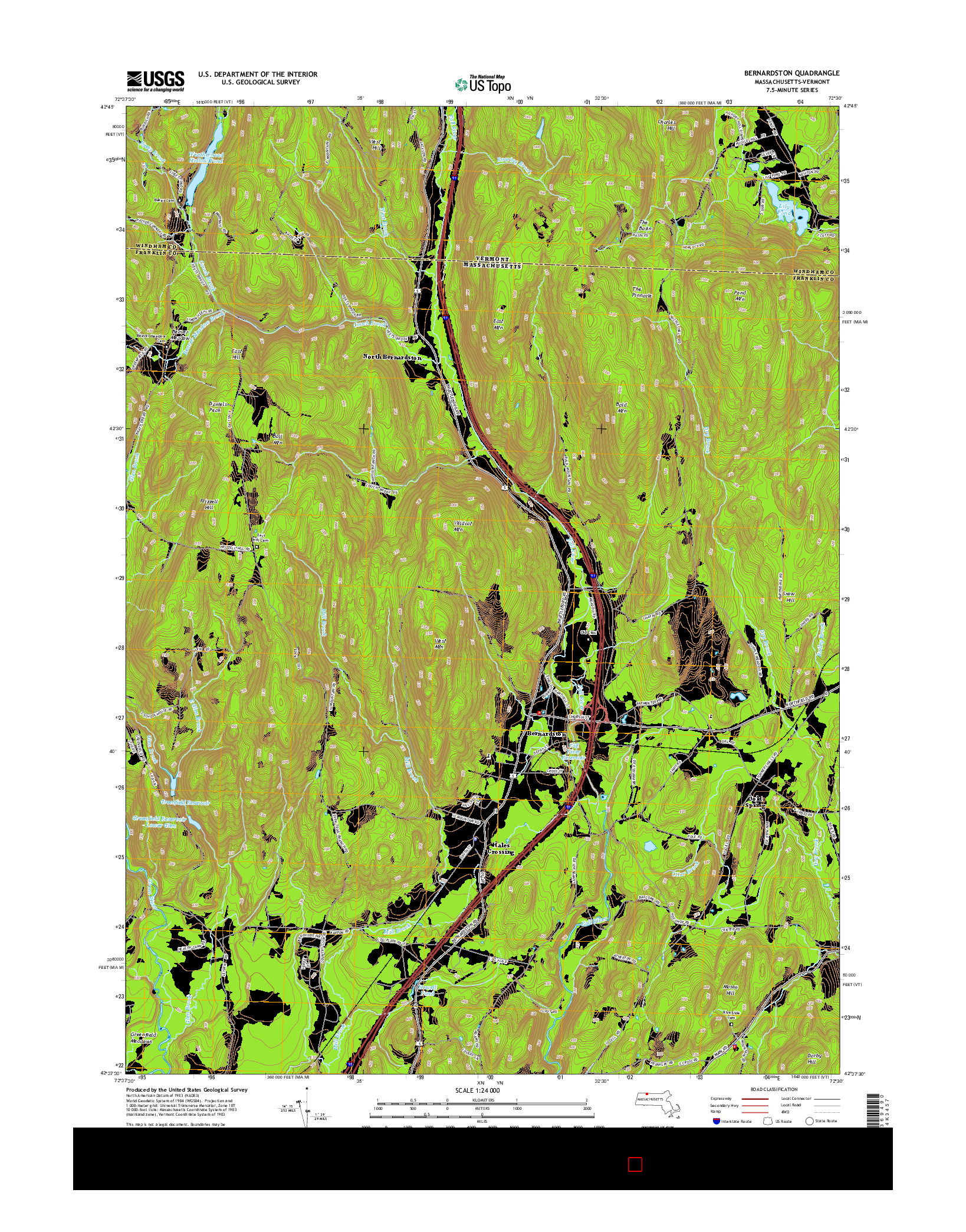 USGS US TOPO 7.5-MINUTE MAP FOR BERNARDSTON, MA-VT 2015