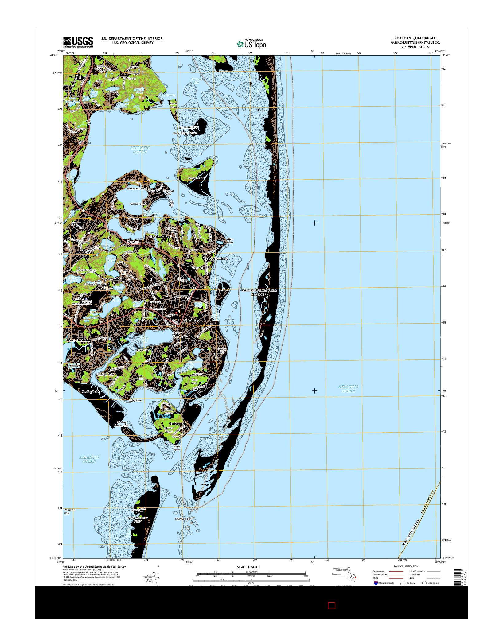 USGS US TOPO 7.5-MINUTE MAP FOR CHATHAM, MA 2015