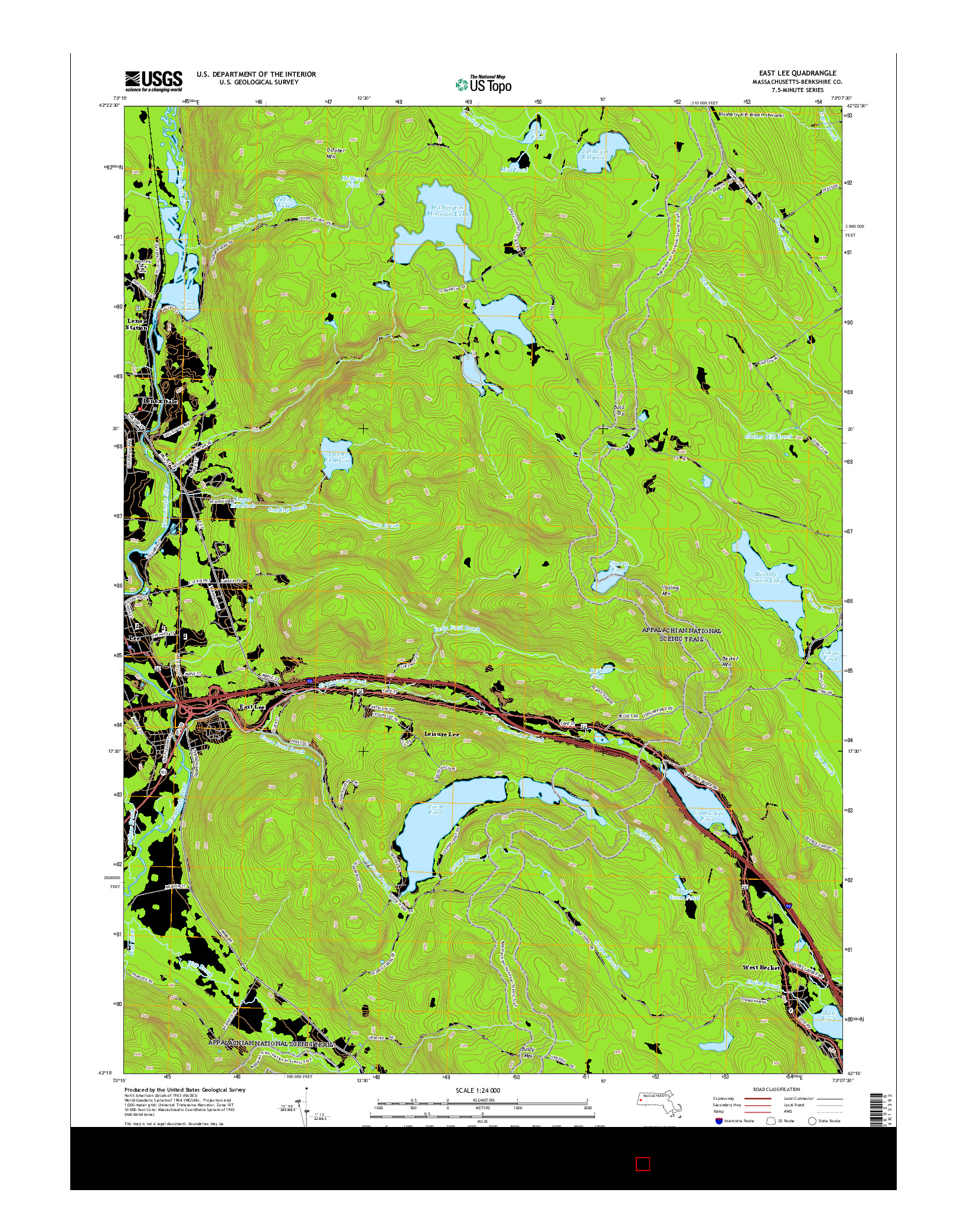 USGS US TOPO 7.5-MINUTE MAP FOR EAST LEE, MA 2015