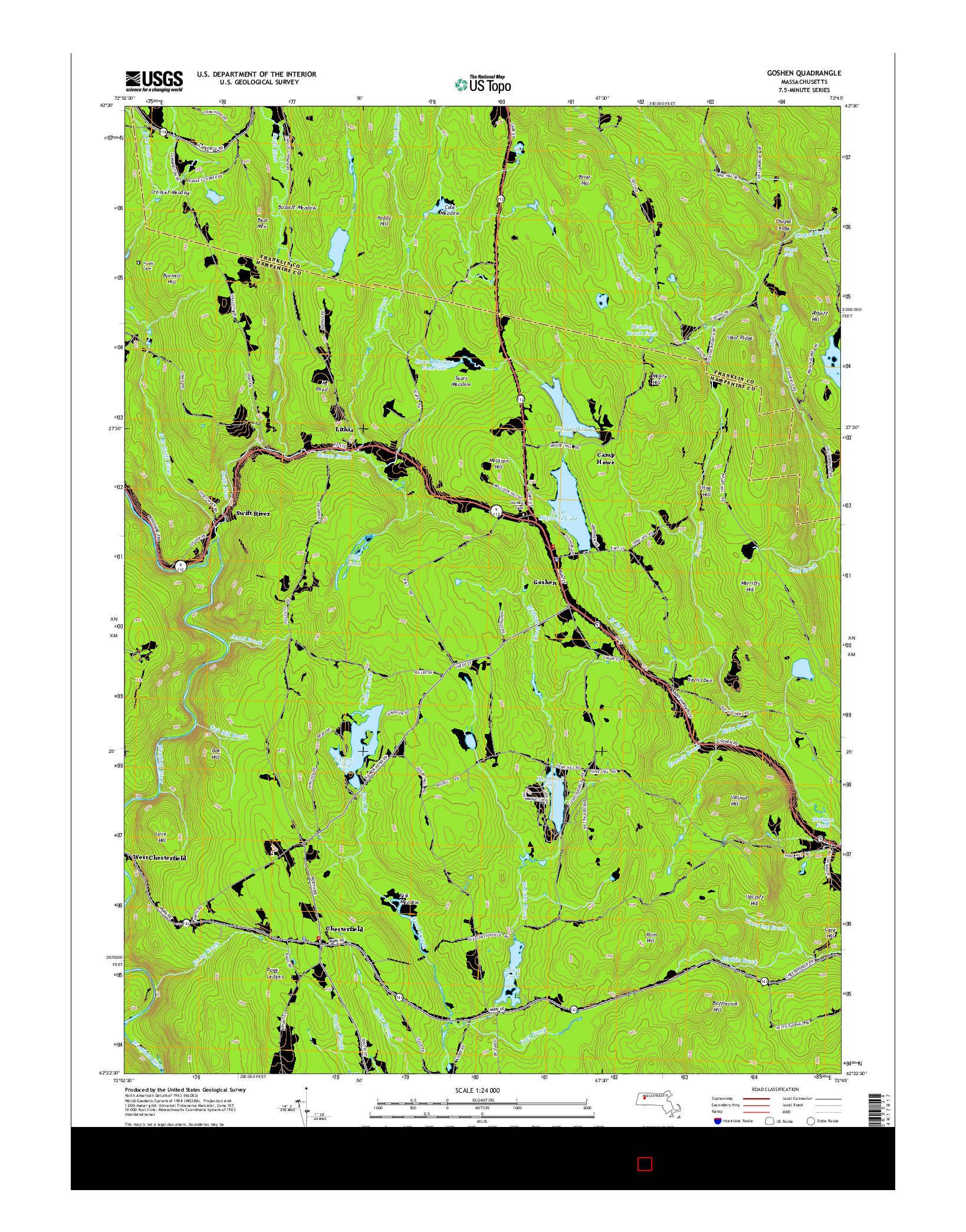 USGS US TOPO 7.5-MINUTE MAP FOR GOSHEN, MA 2015