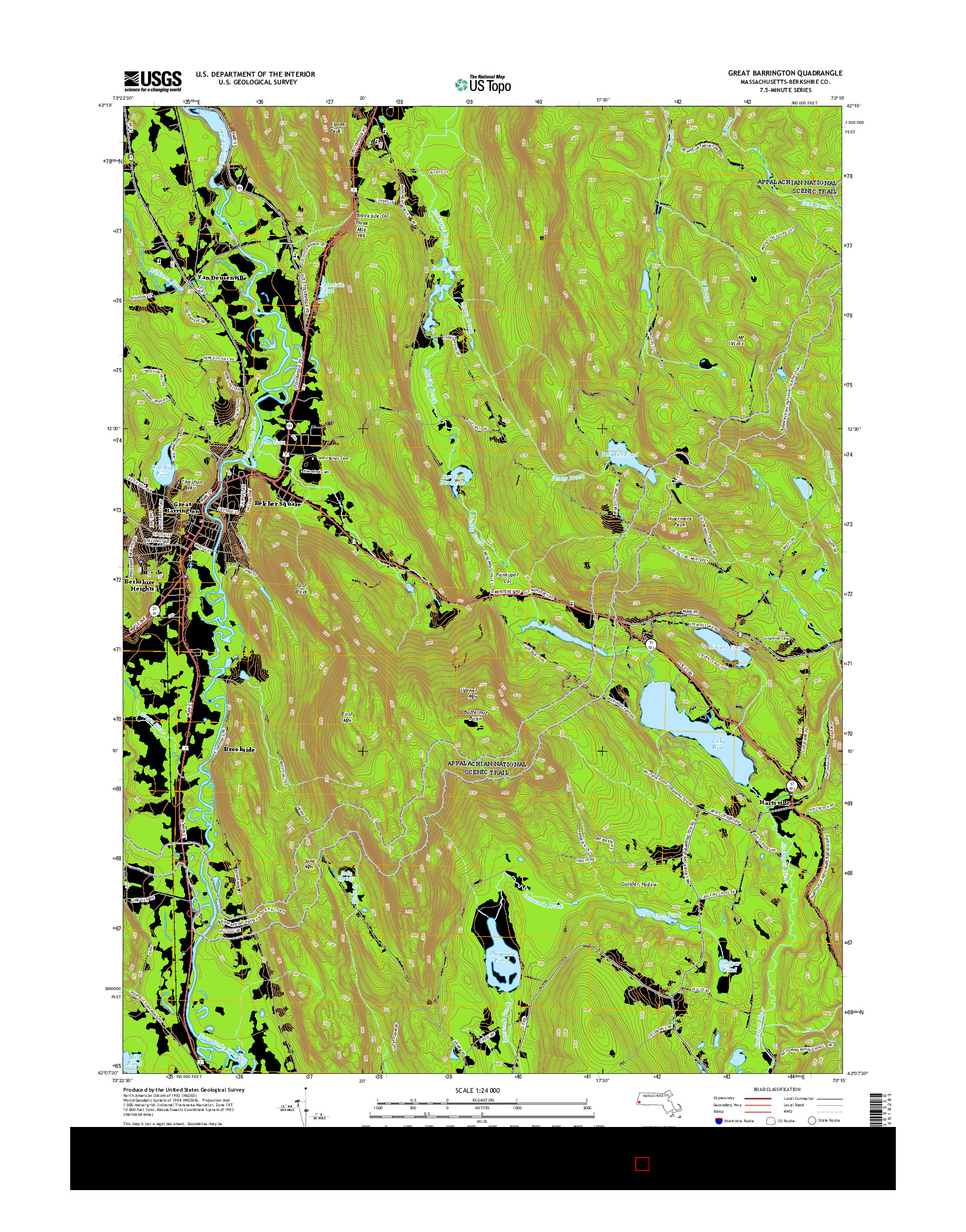 USGS US TOPO 7.5-MINUTE MAP FOR GREAT BARRINGTON, MA 2015