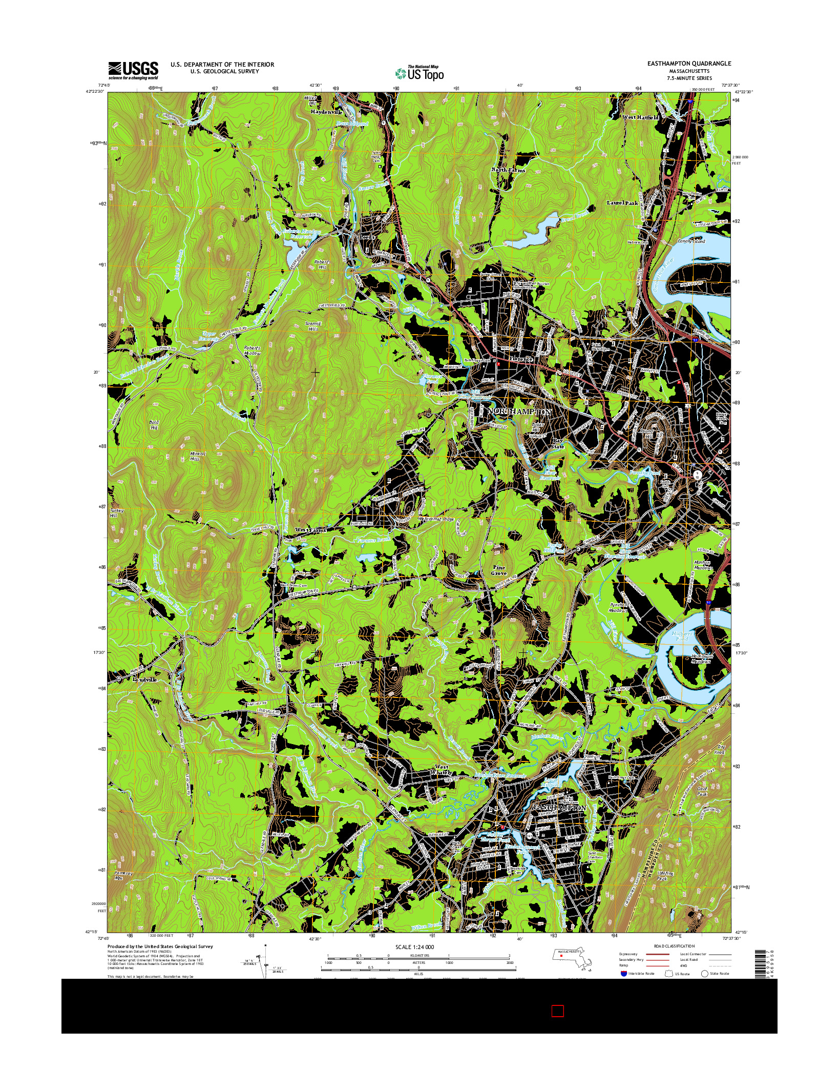 USGS US TOPO 7.5-MINUTE MAP FOR EASTHAMPTON, MA 2015